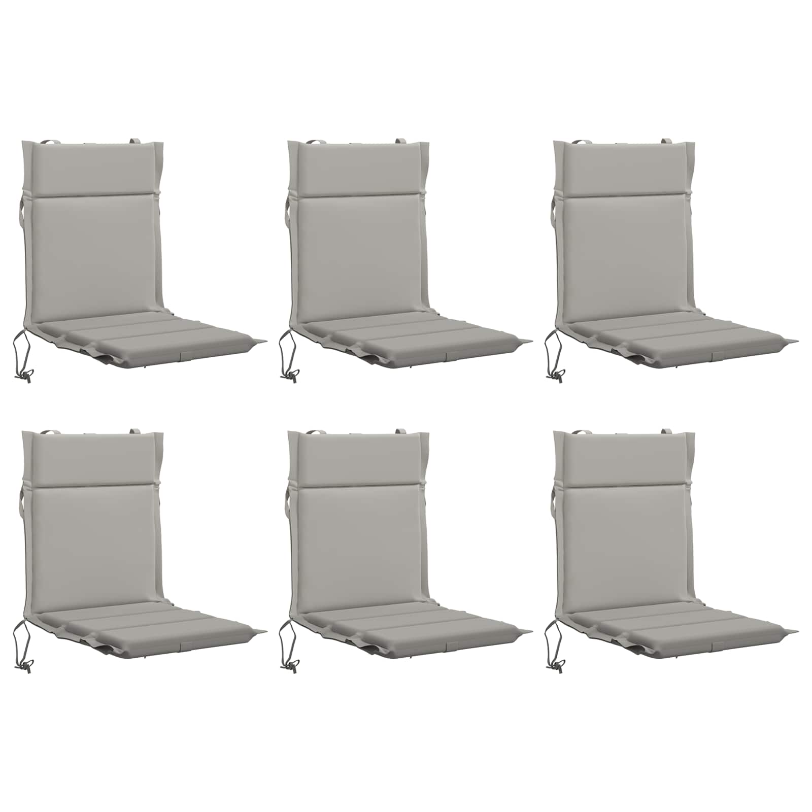 6-delige Hoogrug Kussen GEMERT 6 pcs 100% Polyester Grijs