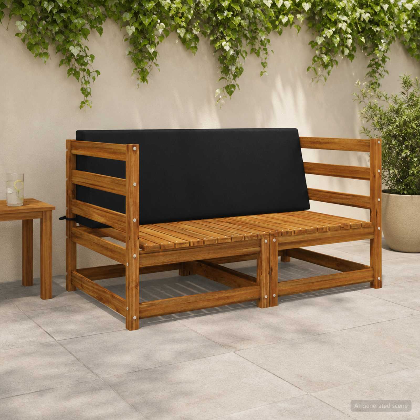 Задна възглавница SOEST 100% полиестер Черно 120 x 20 x 40 см
