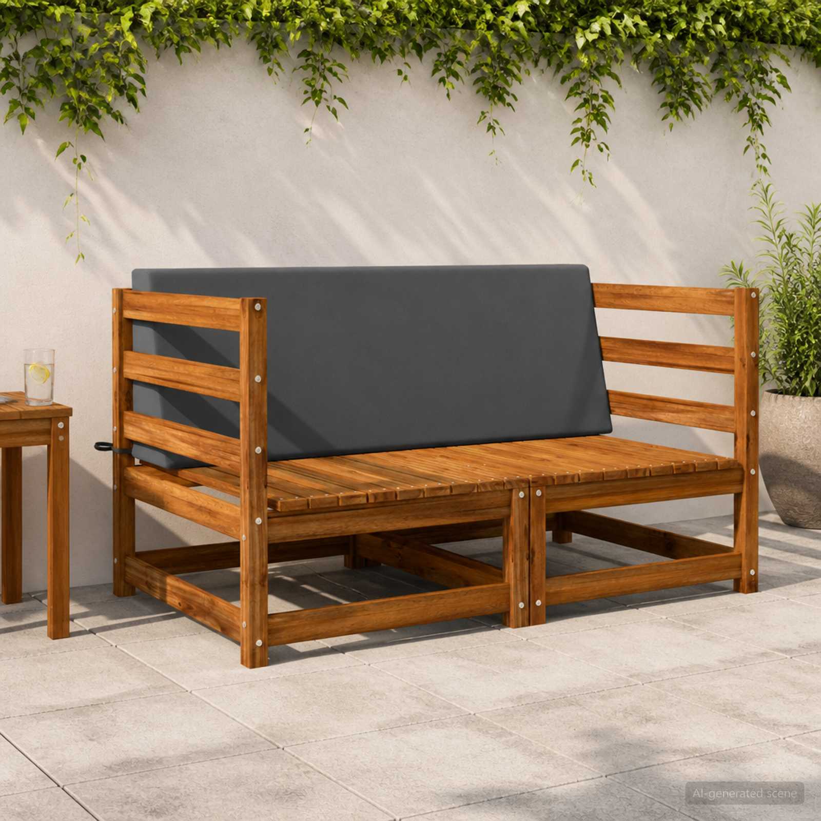 vidaXL Ryghynde SOEST 100% polyester Antracit 120 x 20 x 40 cm