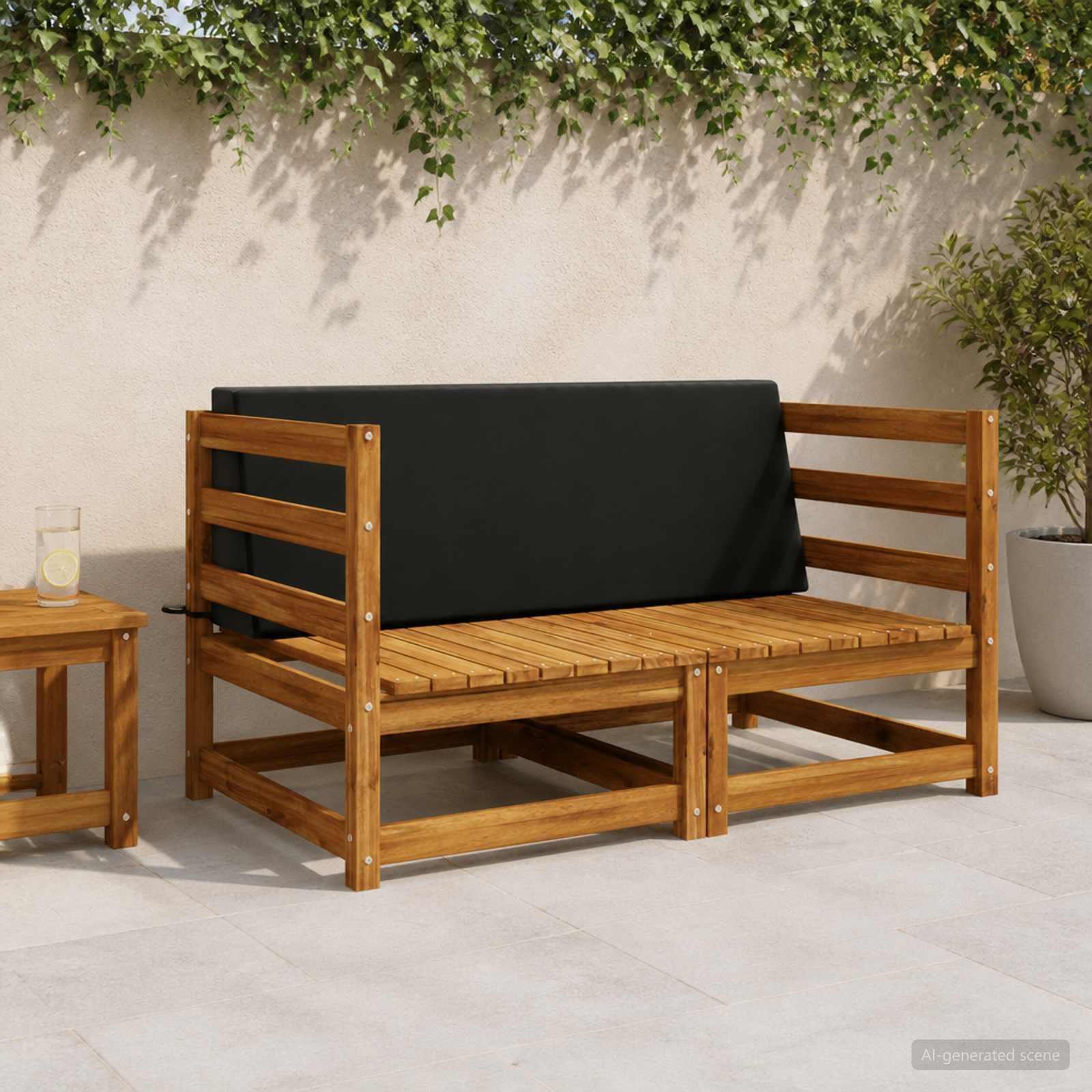 vidaXL Ryghynde SOEST 100% polyester Sort 120 x 20 x 40 cm