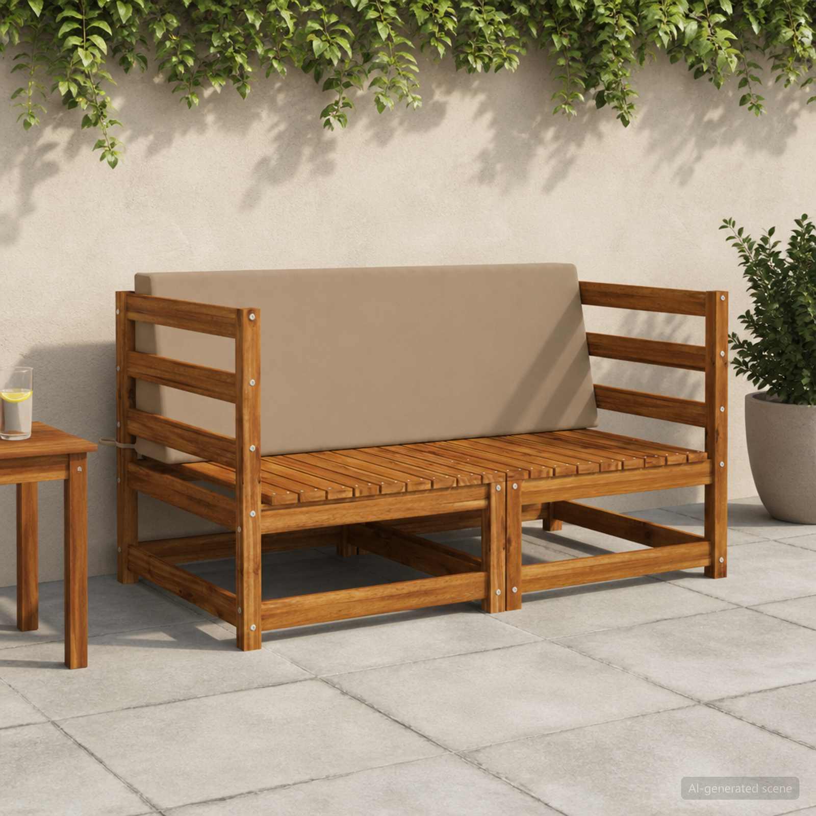 vidaXL Ryghynde SOEST 100% polyester Gråbrun 120 x 20 x 40 cm