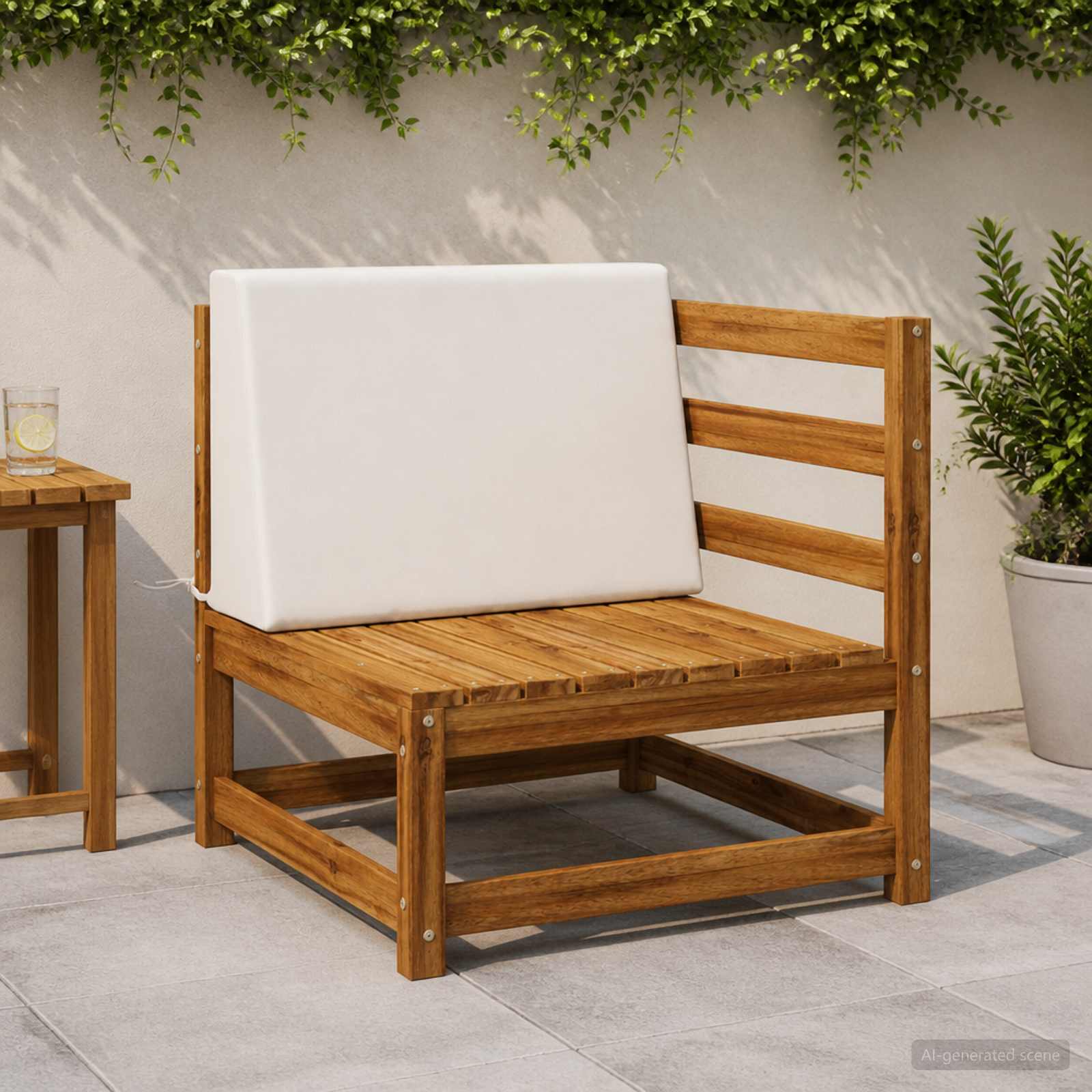 Задна възглавница SOEST 100% полиестер Бяло 60 x 20 x 40 см