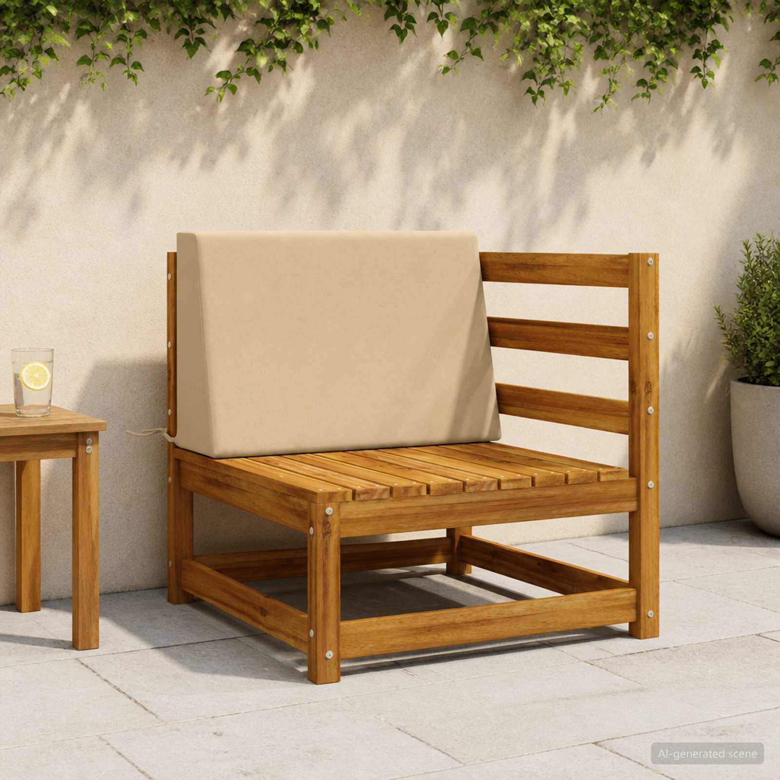 vidaXL Ryghynde SOEST 100% polyester Beige 60 x 20 x 40 cm