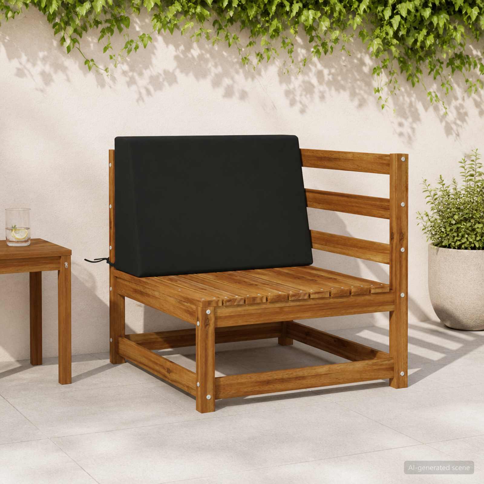 Задна възглавница SOEST 100% полиестер Черно 60 x 20 x 40 см