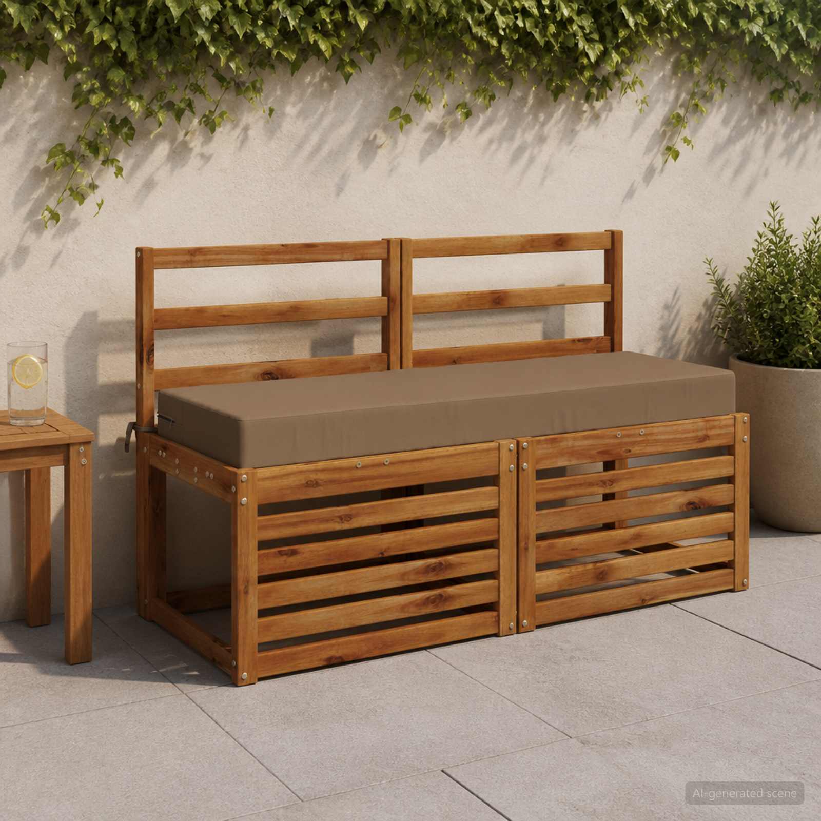 Zitkussen SOEST 100% Polyester Taupe 120 x 40 x 10 cm image 1