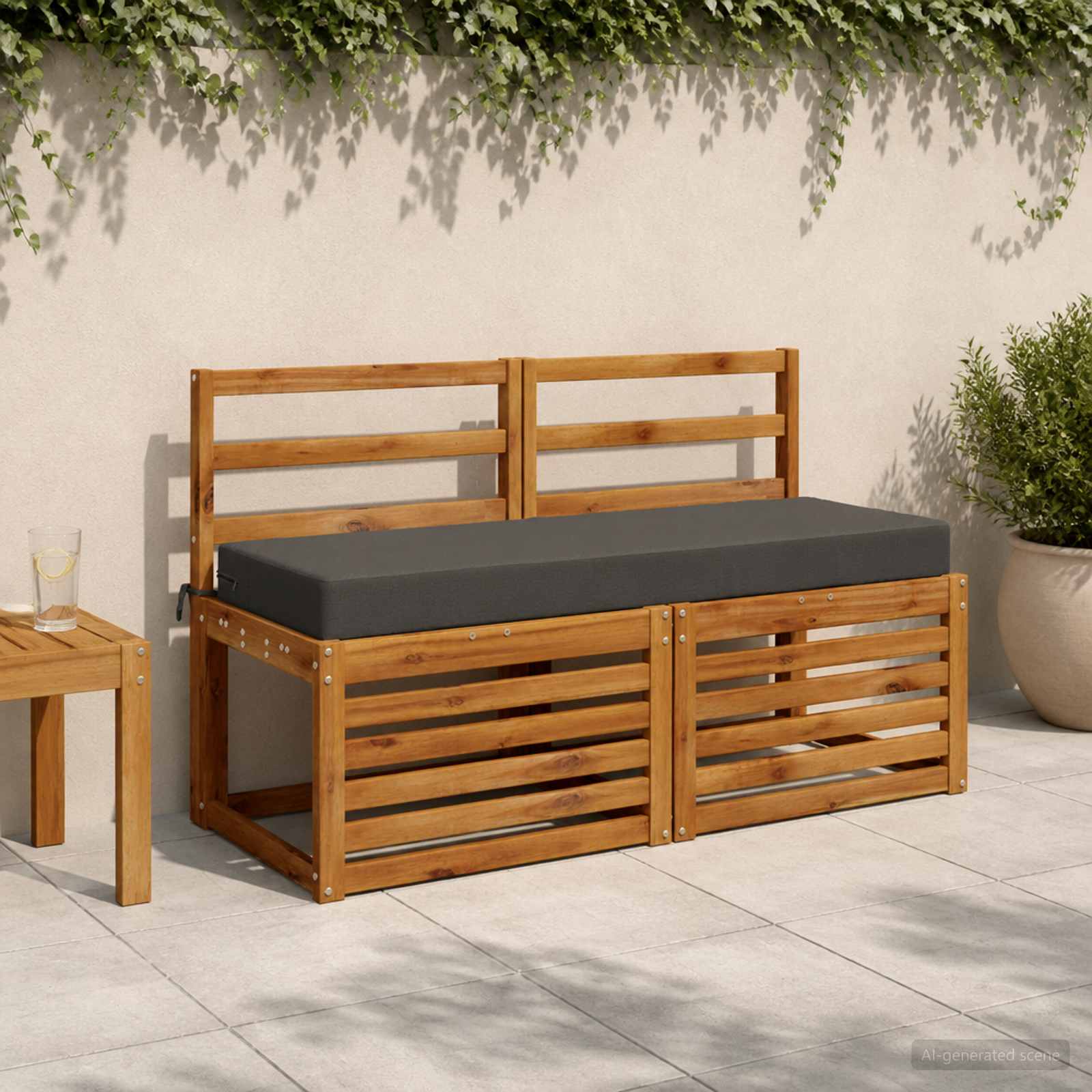 Zitkussen SOEST 100% Polyester Antraciet 120 x 40 x 10 cm image 1