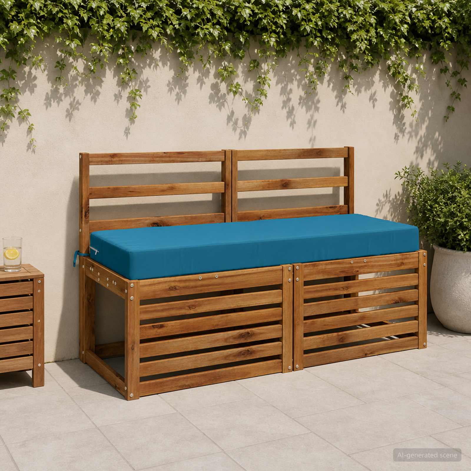 Zitkussen SOEST 100% Polyester Lichtblauw 120 x 40 x 10 cm image 1