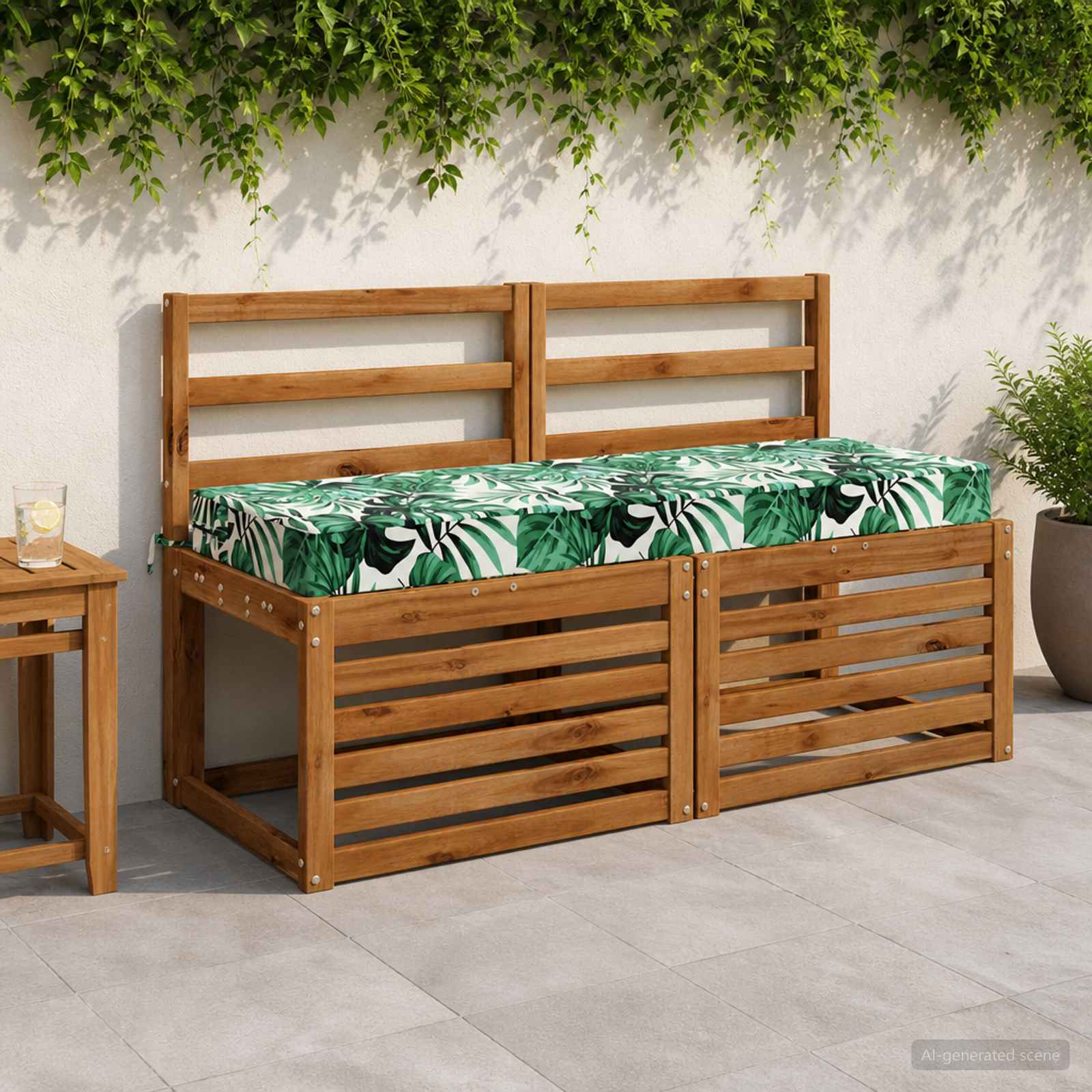 Zitkussen SOEST 100% Polyester Bladpatroon 120 x 40 x 10 cm image 1