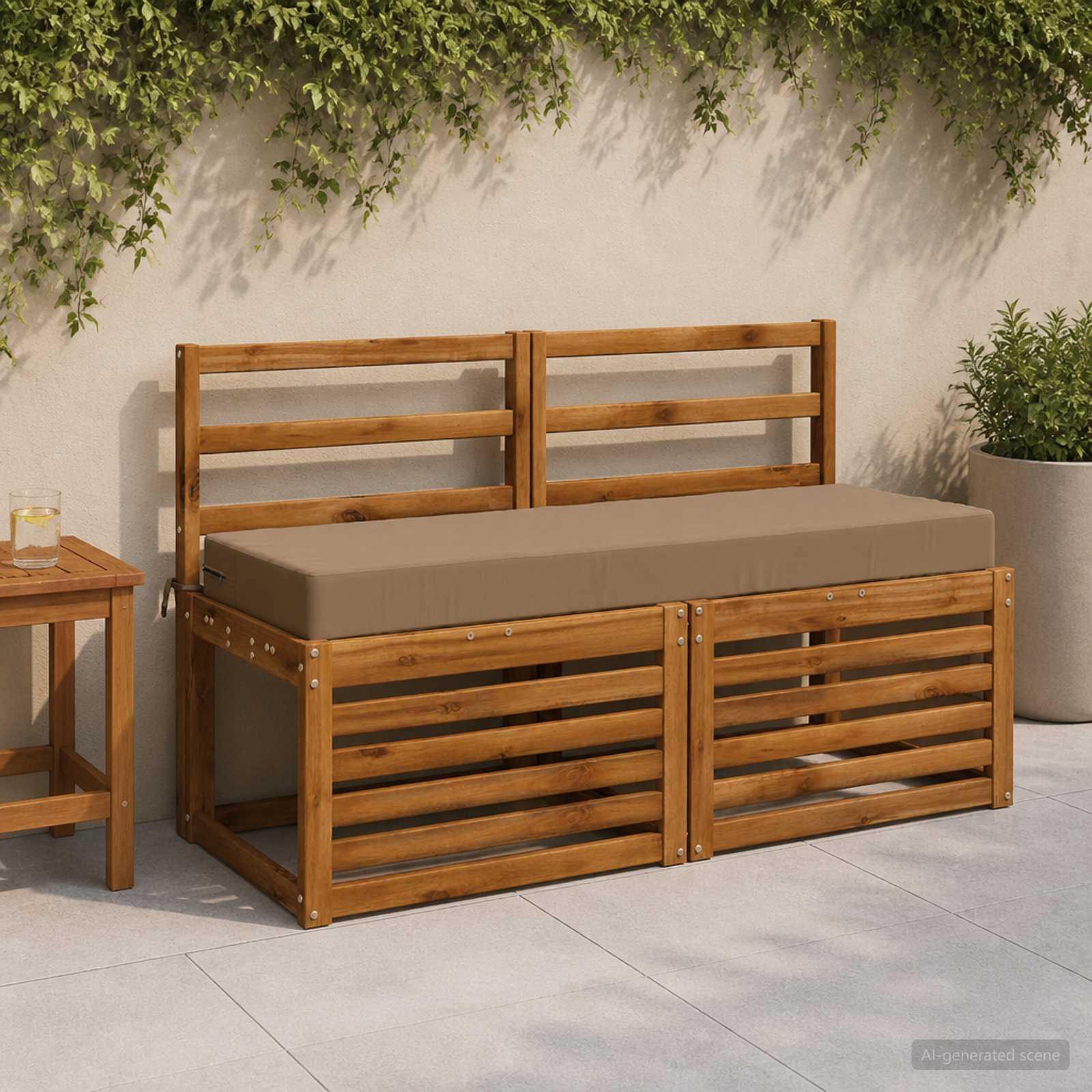 Zitkussen SOEST 100% Polyester Taupe 120 x 40 x 10 cm image 1