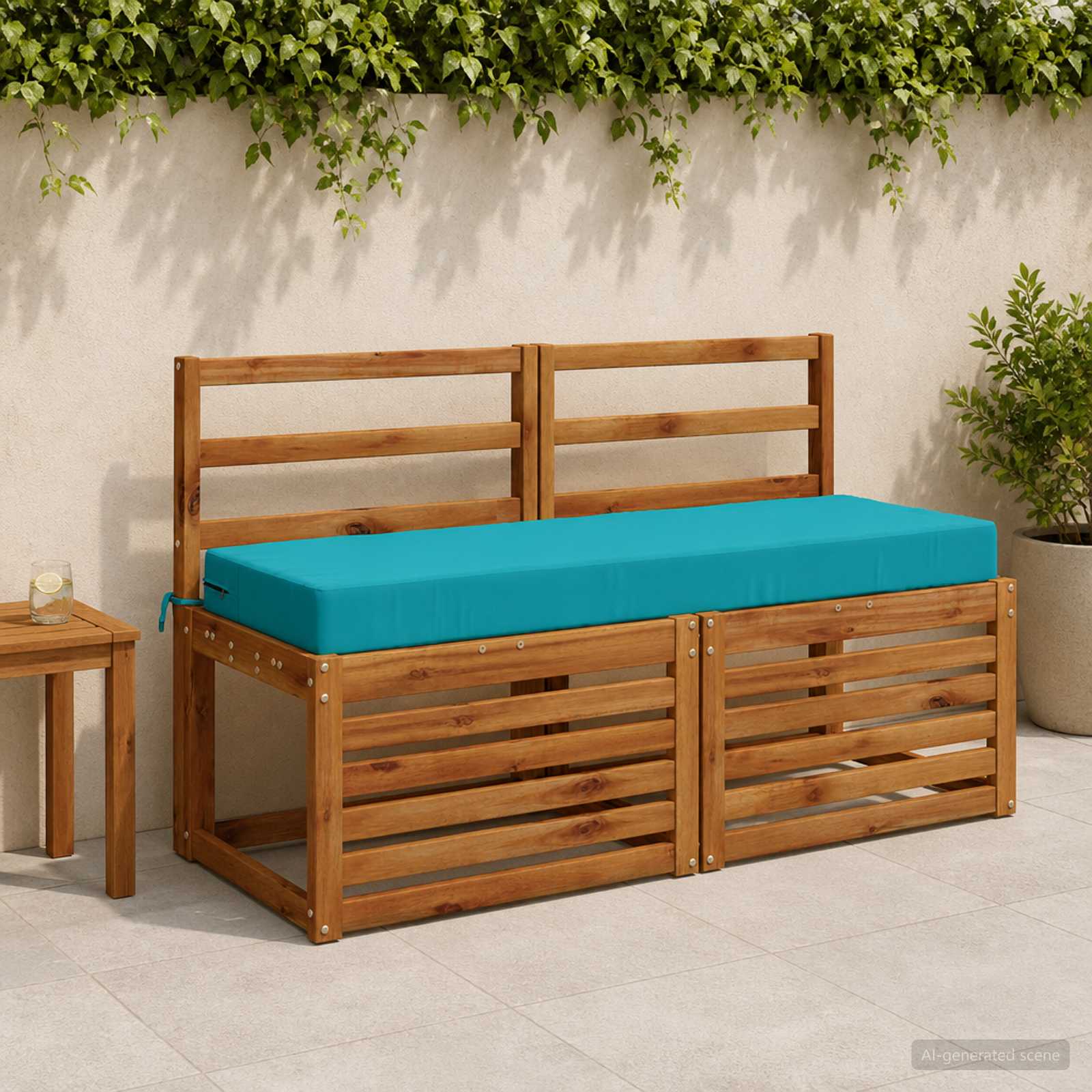 Zitkussen SOEST 100% Polyester Turquoise 120 x 40 x 10 cm image 1
