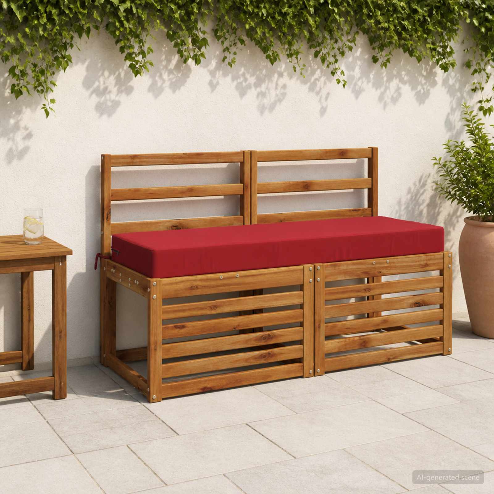Zitkussen SOEST 100% Polyester Wijnrood 120 x 40 x 10 cm image 1