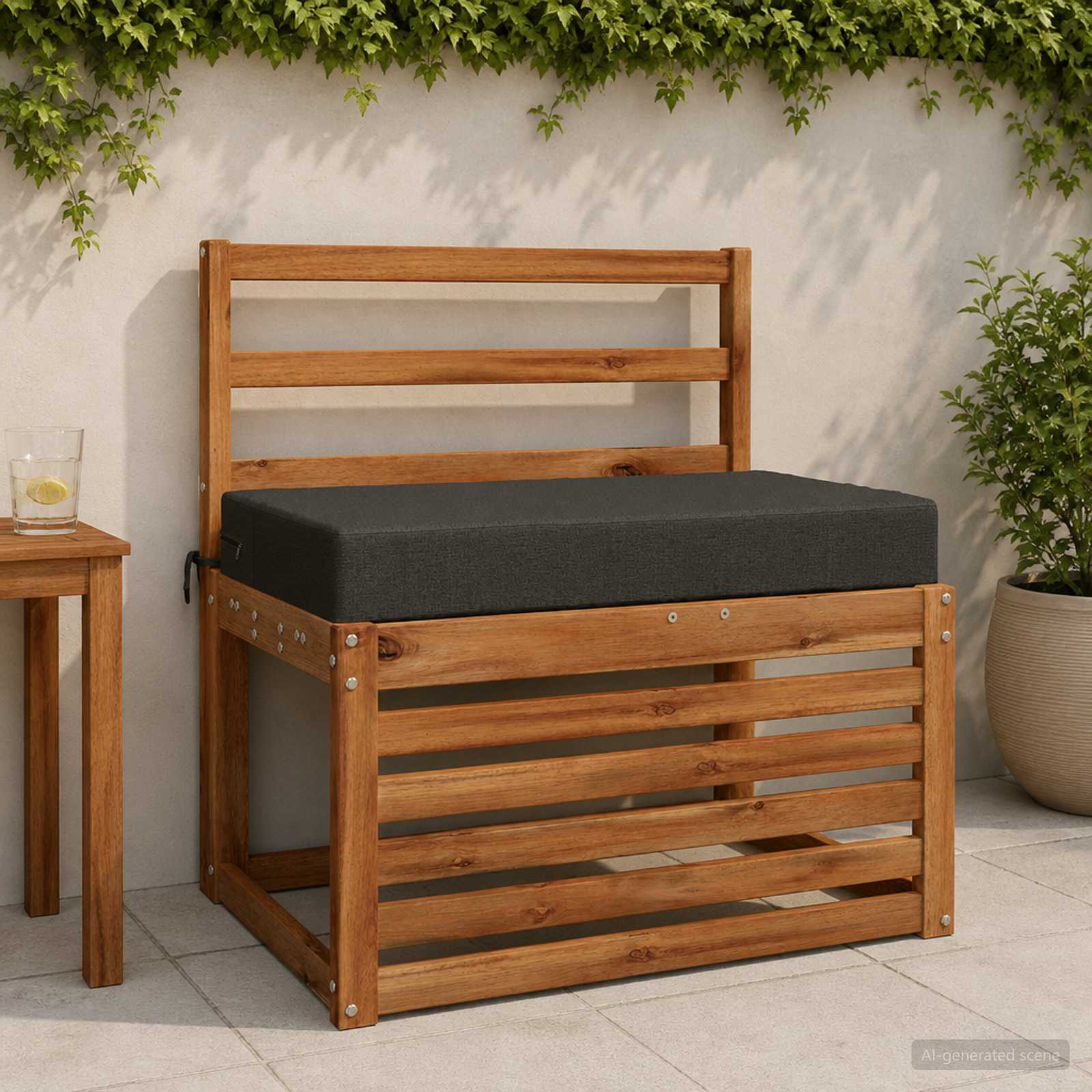 Zitkussen SOEST 100% Polyester Antraciet 70 x 40 x 10 cm image 1