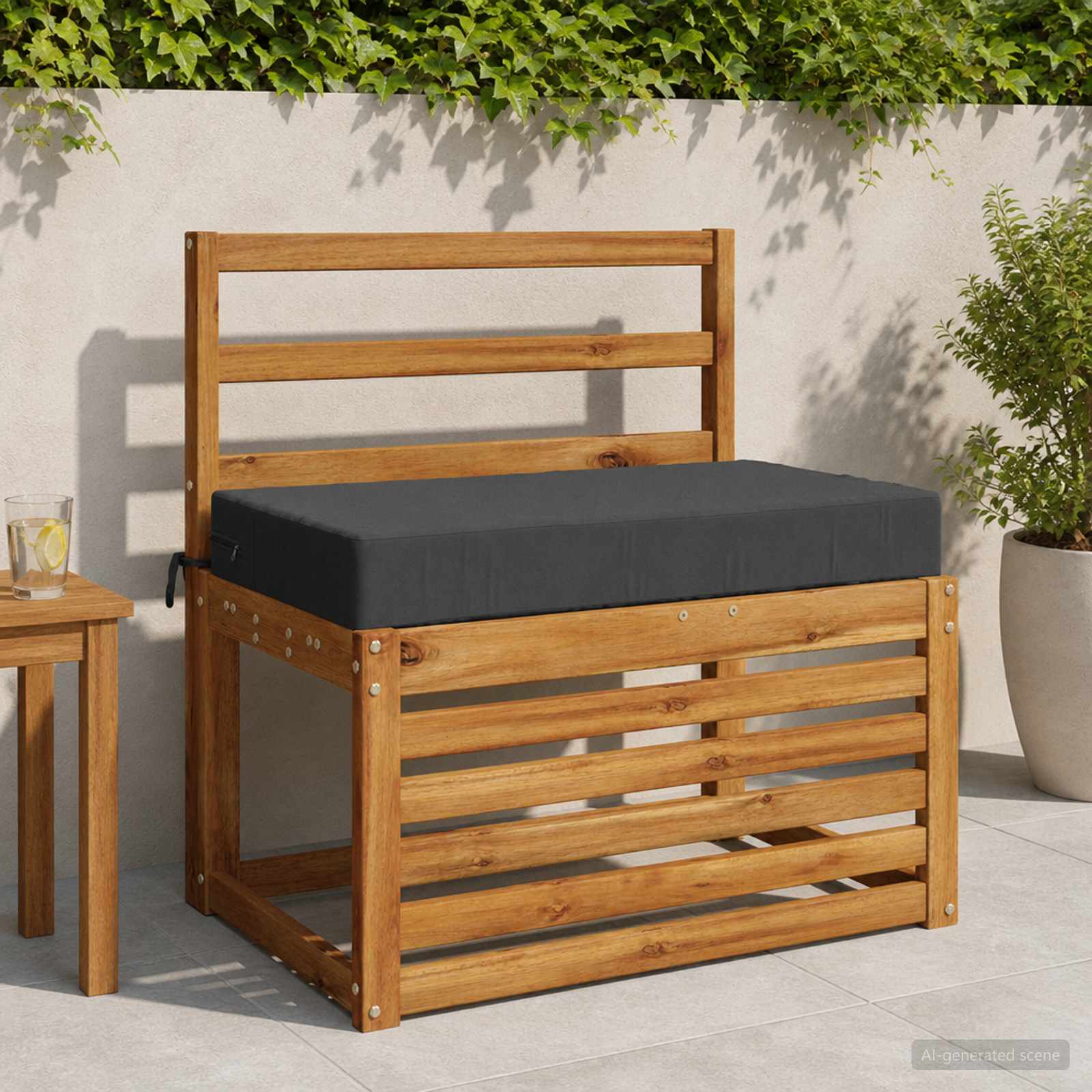Zitkussen SOEST 100% Polyester Antraciet 70 x 40 x 10 cm image 1