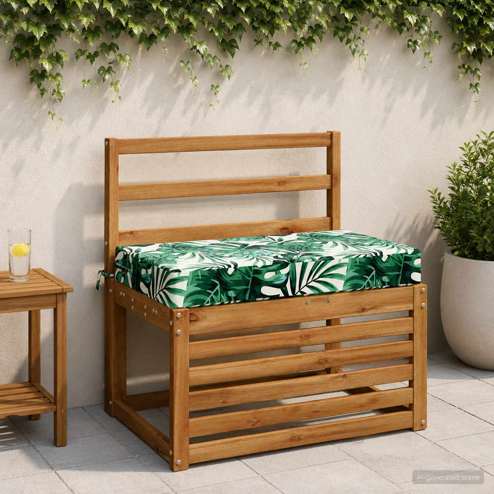 Zitkussen SOEST 100% Polyester Bladpatroon 70 x 40 x 10 cm image 1