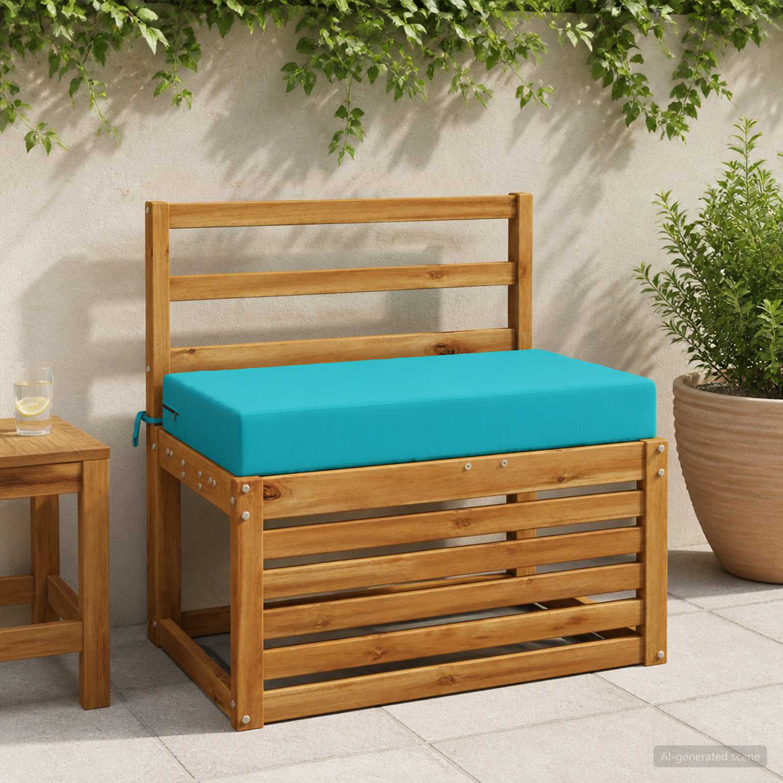 Zitkussen SOEST 100% Polyester Turquoise 70 x 40 x 10 cm image 1