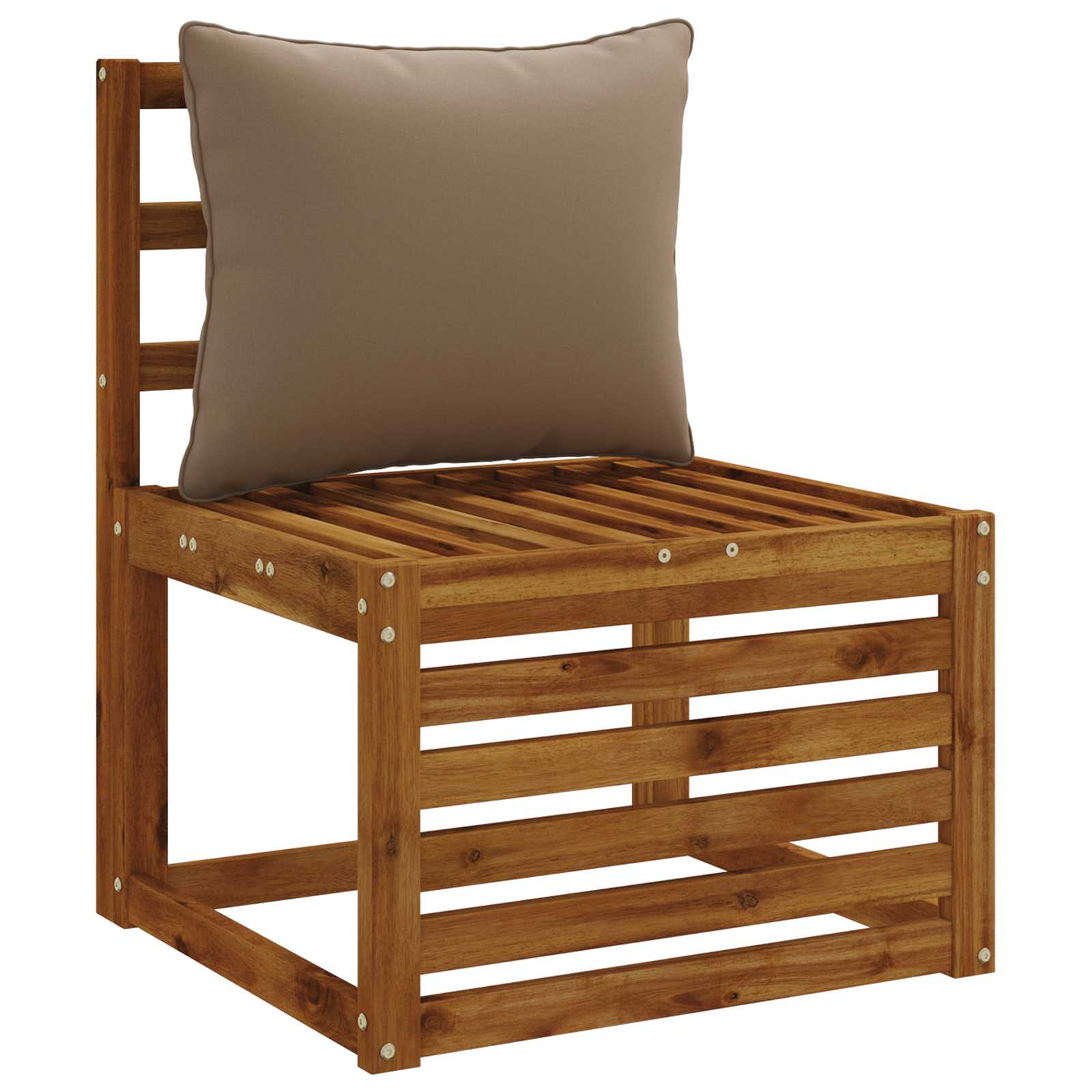 1-Delig Rugkussen PUTTEN 100% Polyester Taupe 50 x 40 x 15 cm image 2