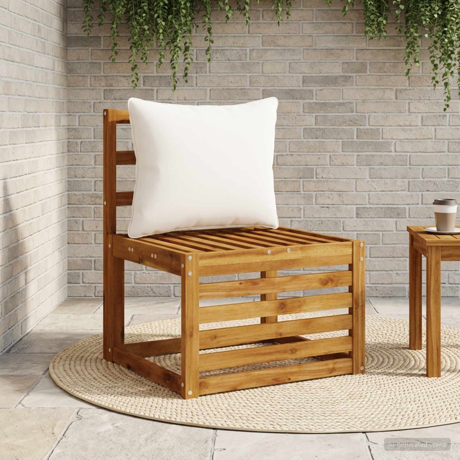 1-Delig Rugkussen PUTTEN 100% Polyester Wit 60 x 40 x 15 cm image 1