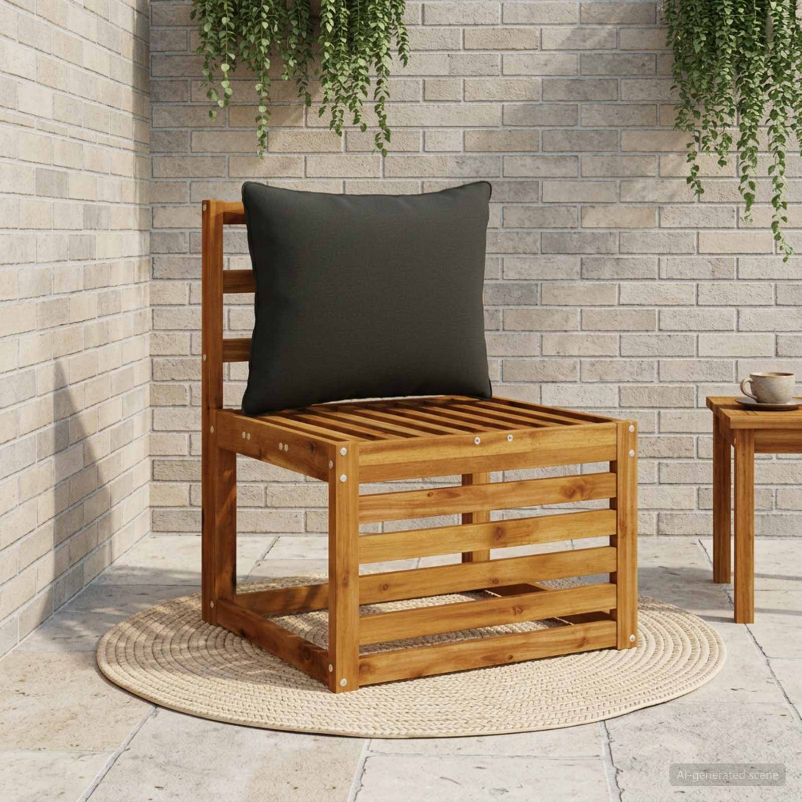 1-Delig Rugkussen PUTTEN 100% Polyester Zwart 50 x 40 x 15 cm image 1