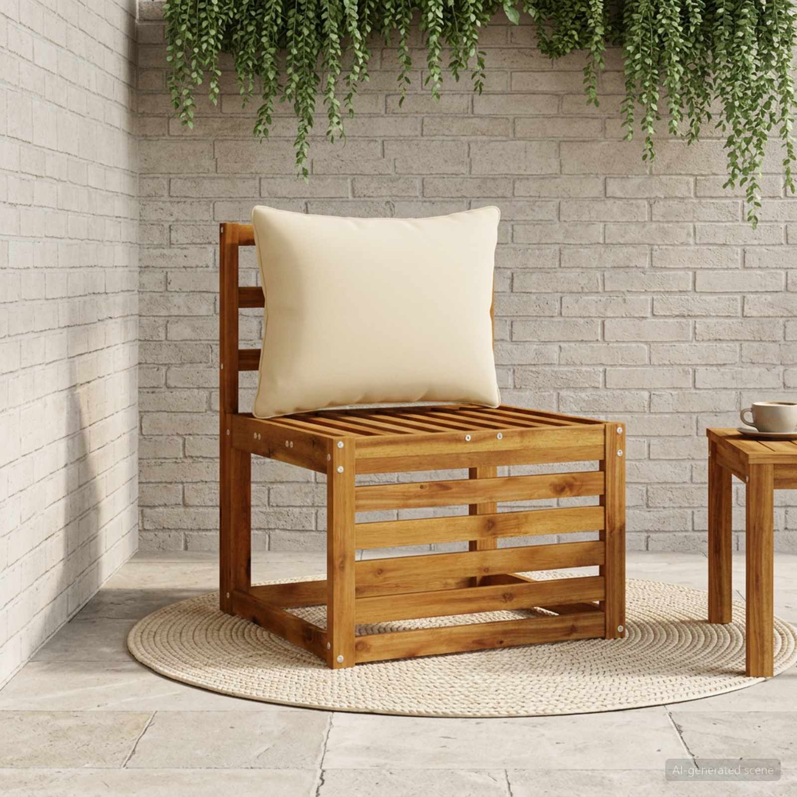 1-Delig Rugkussen PUTTEN 100% Polyester Beige 60 x 40 x 15 cm image 1