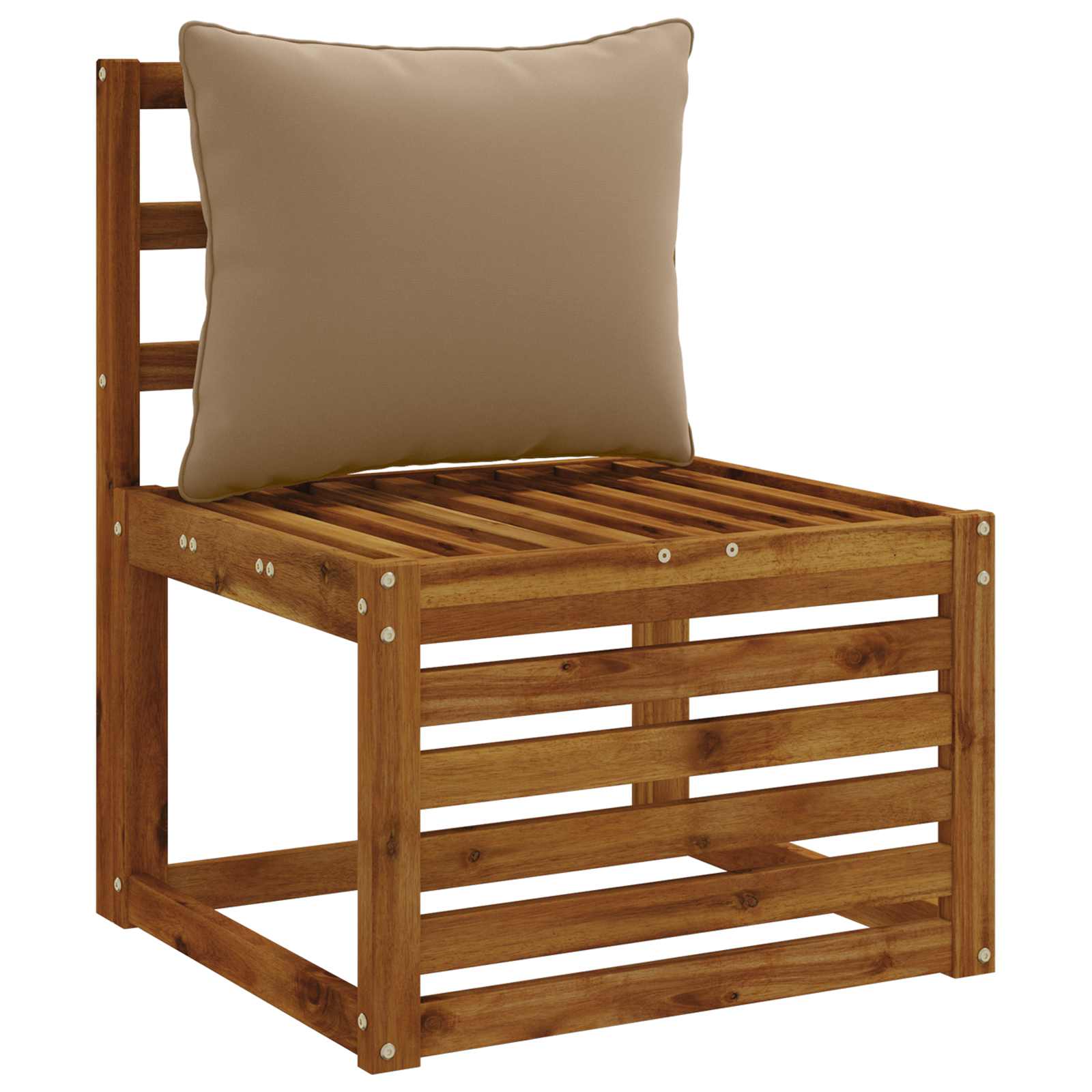 1-Delig Rugkussen PUTTEN 100% Polyester Taupe 60 x 40 x 15 cm image 2