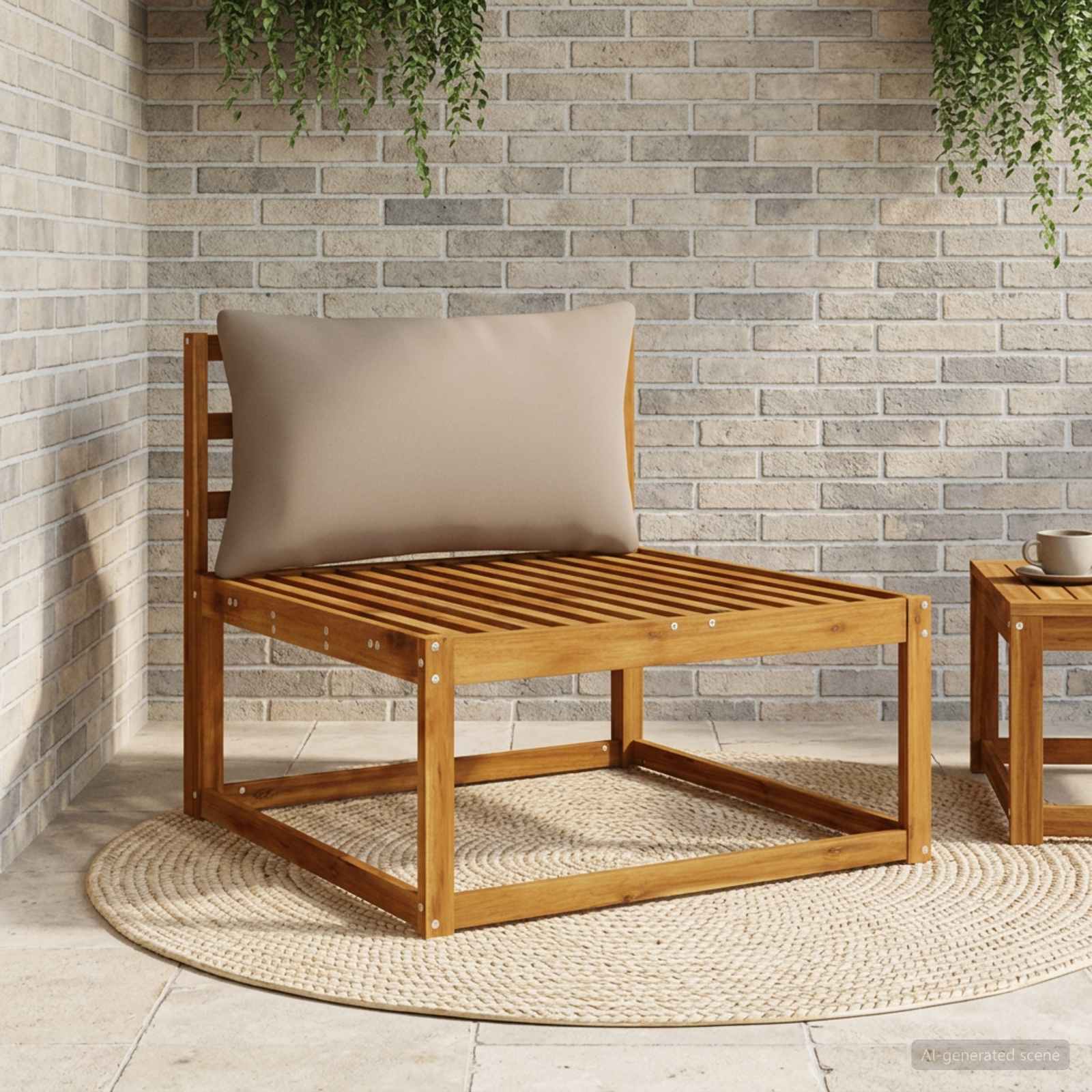 1-Delig Rugkussen PUTTEN 100% Polyester Taupe 70 x 40 x 15 cm image 1