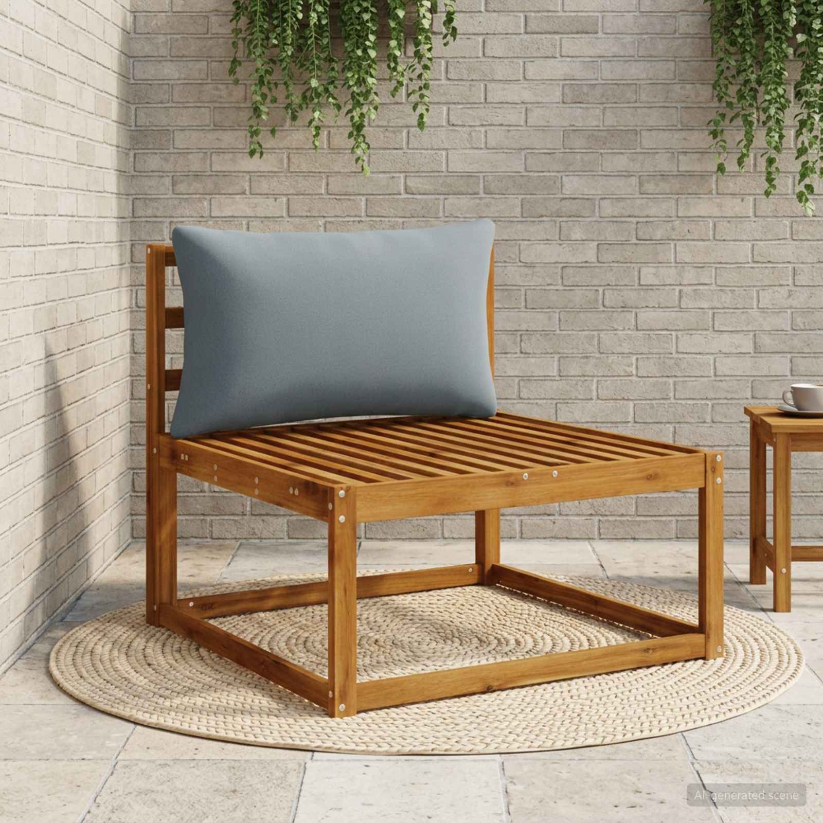 1-Delig Rugkussen PUTTEN 100% Polyester Blauw 70 x 40 x 15 cm image 1