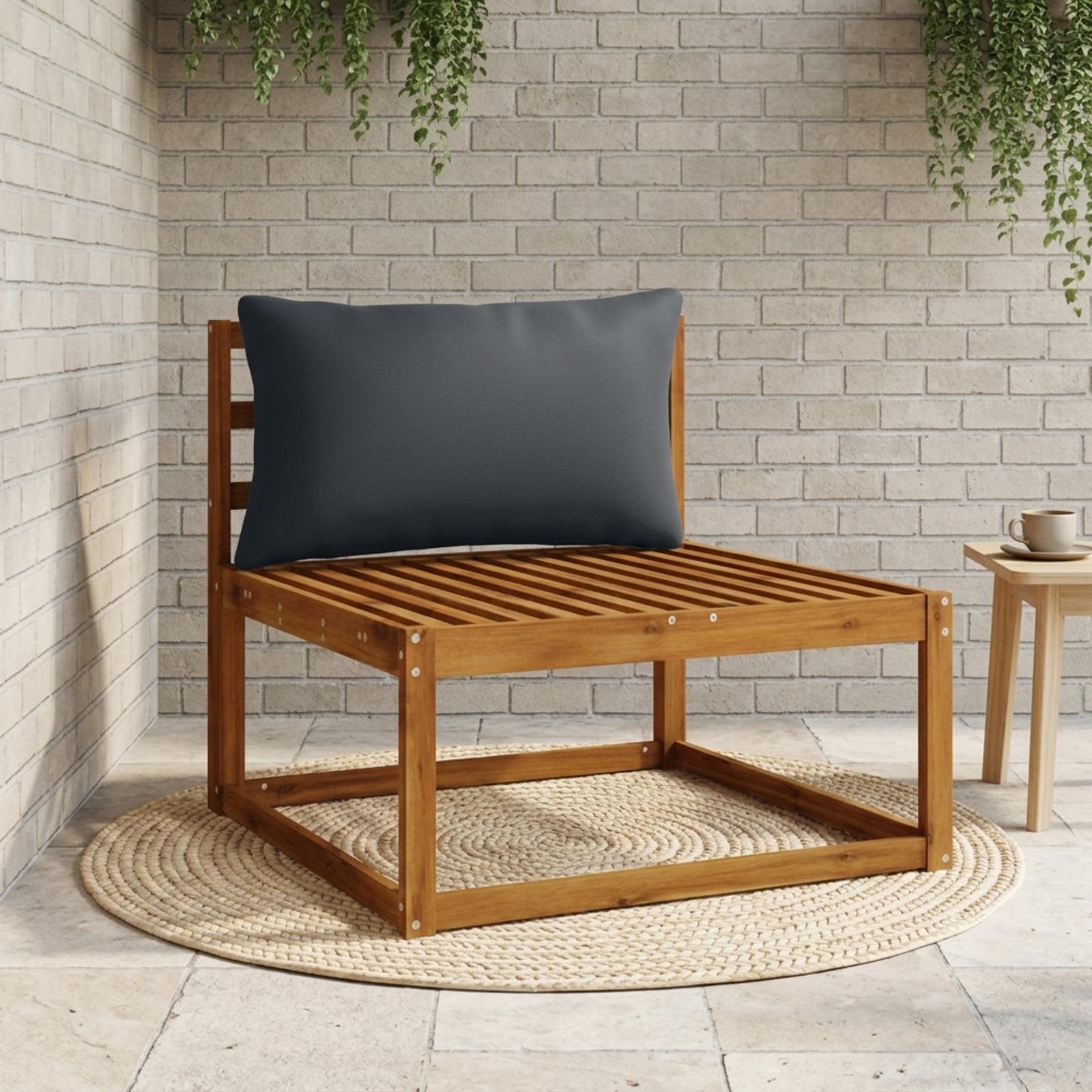 Rygpude PUTTEN i polyester til inde og ude - mørk blå 80 x 40 x 15 cm