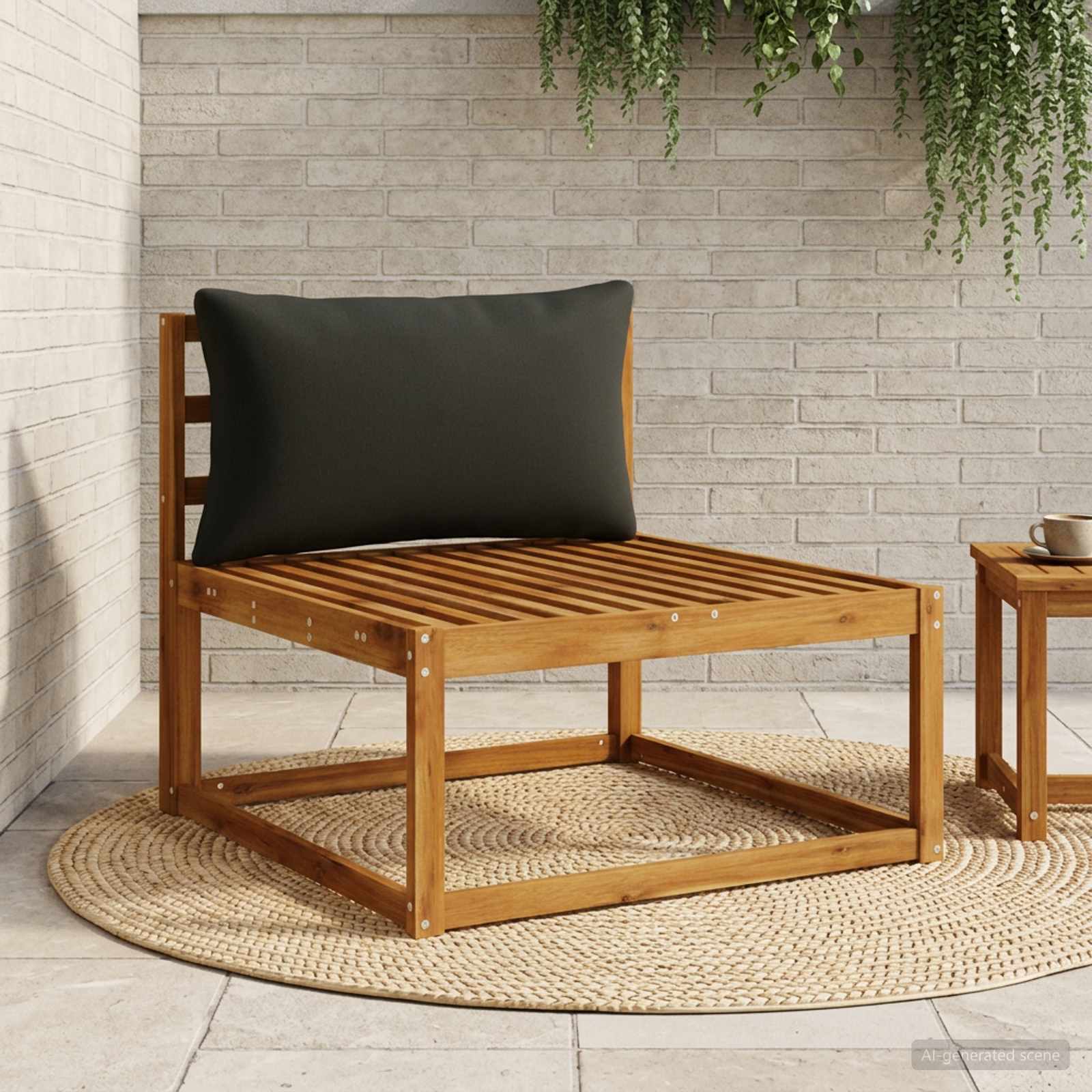 1-Delig Rugkussen PUTTEN 100% Polyester Zwart 70 x 40 x 15 cm image 1