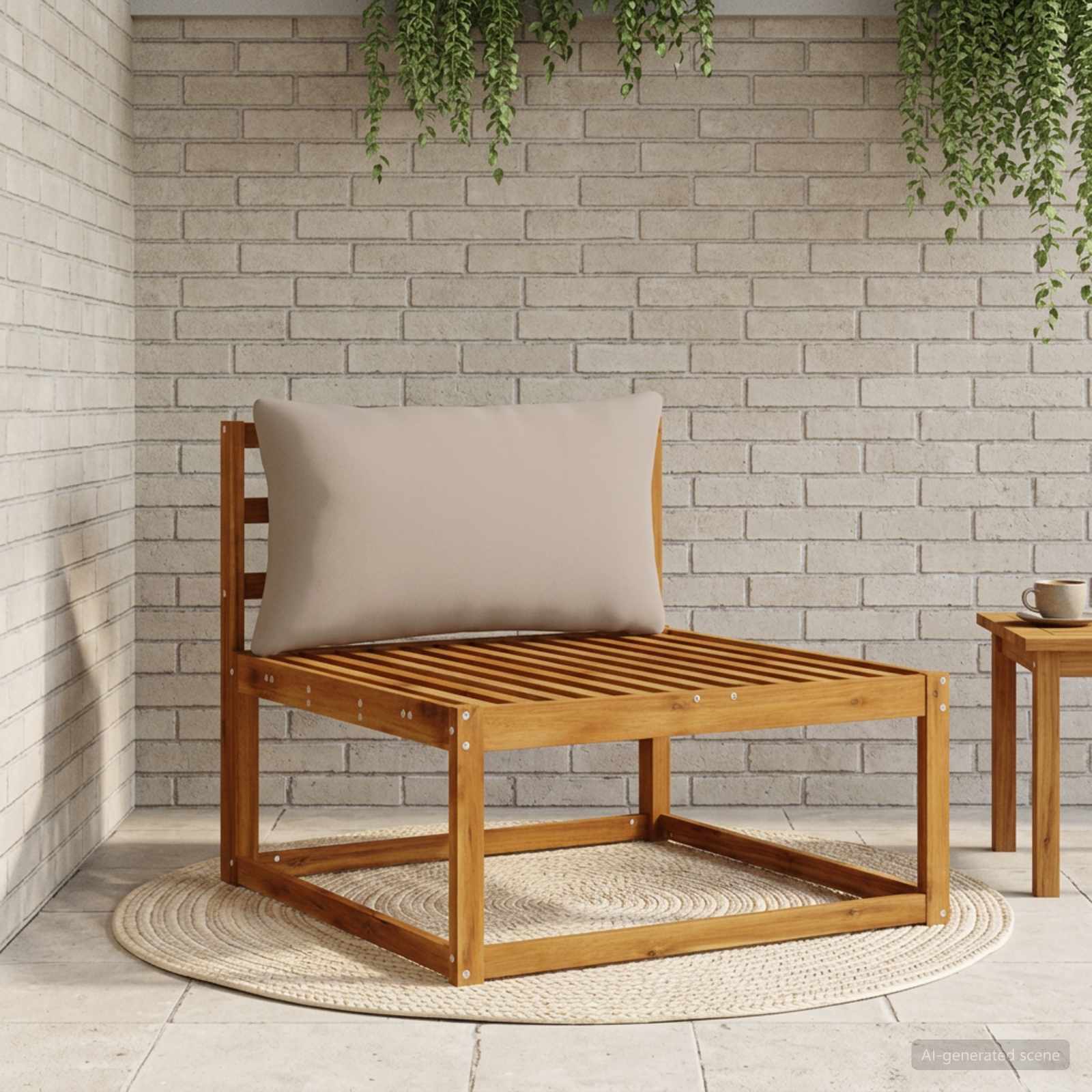 1-Delig Rugkussen PUTTEN 100% Polyester Beige 70 x 40 x 15 cm image 1