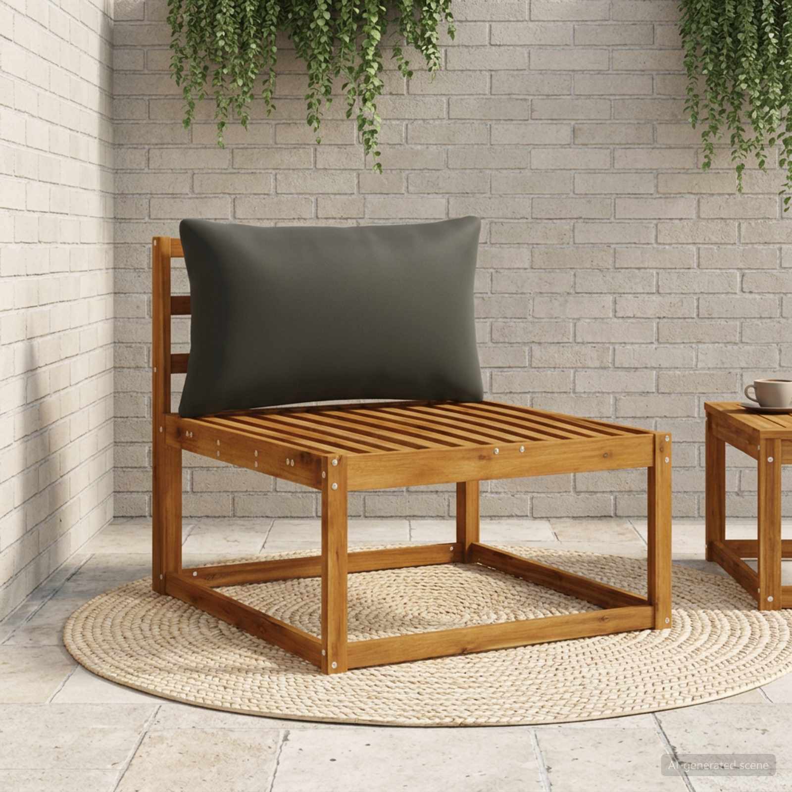 1-Delig Rugkussen PUTTEN 100% Polyester Zwart 70 x 40 x 15 cm image 1