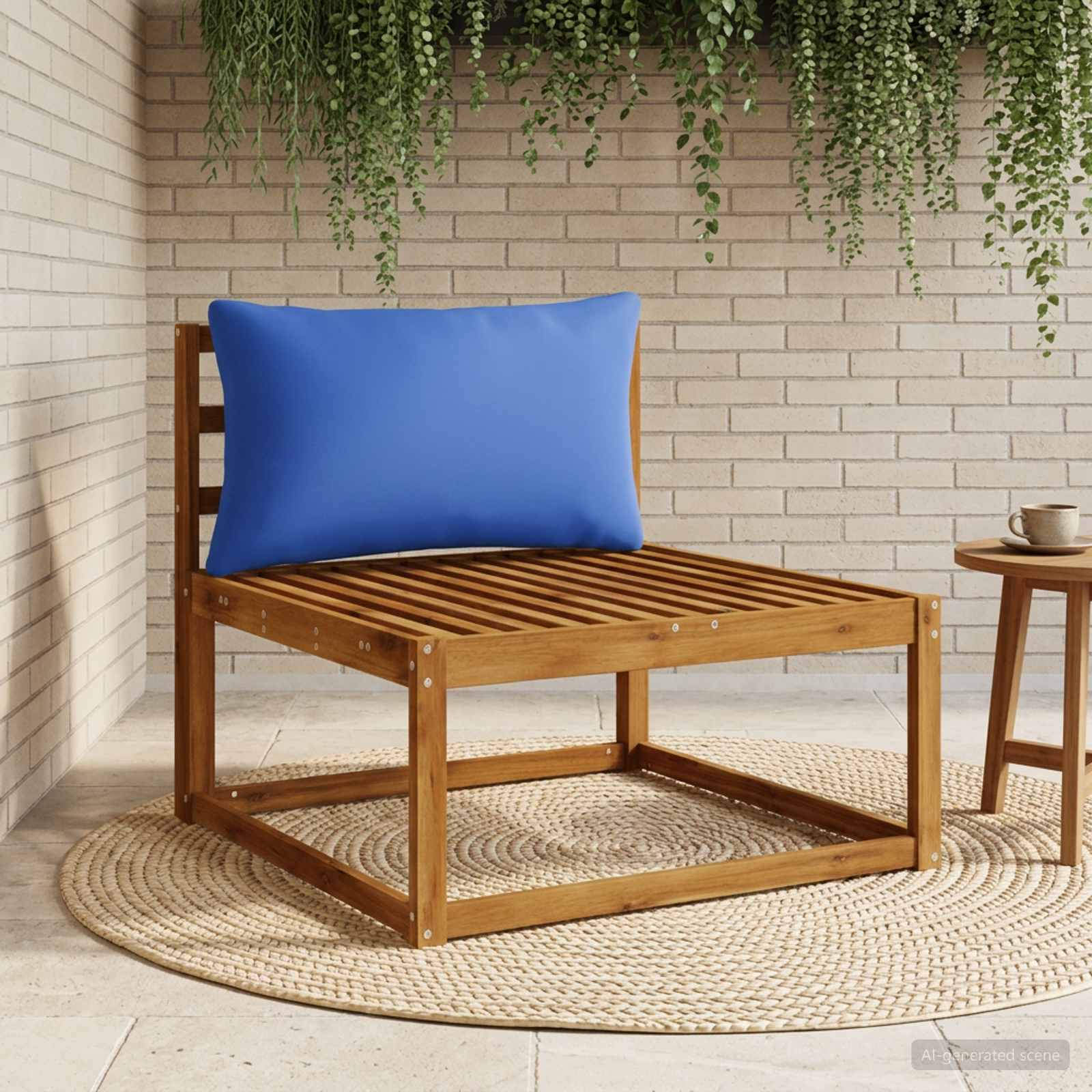 vidaXL Rygpude PUTTEN 100% polyester Kongelig blå 70 x 40 x 15 cm