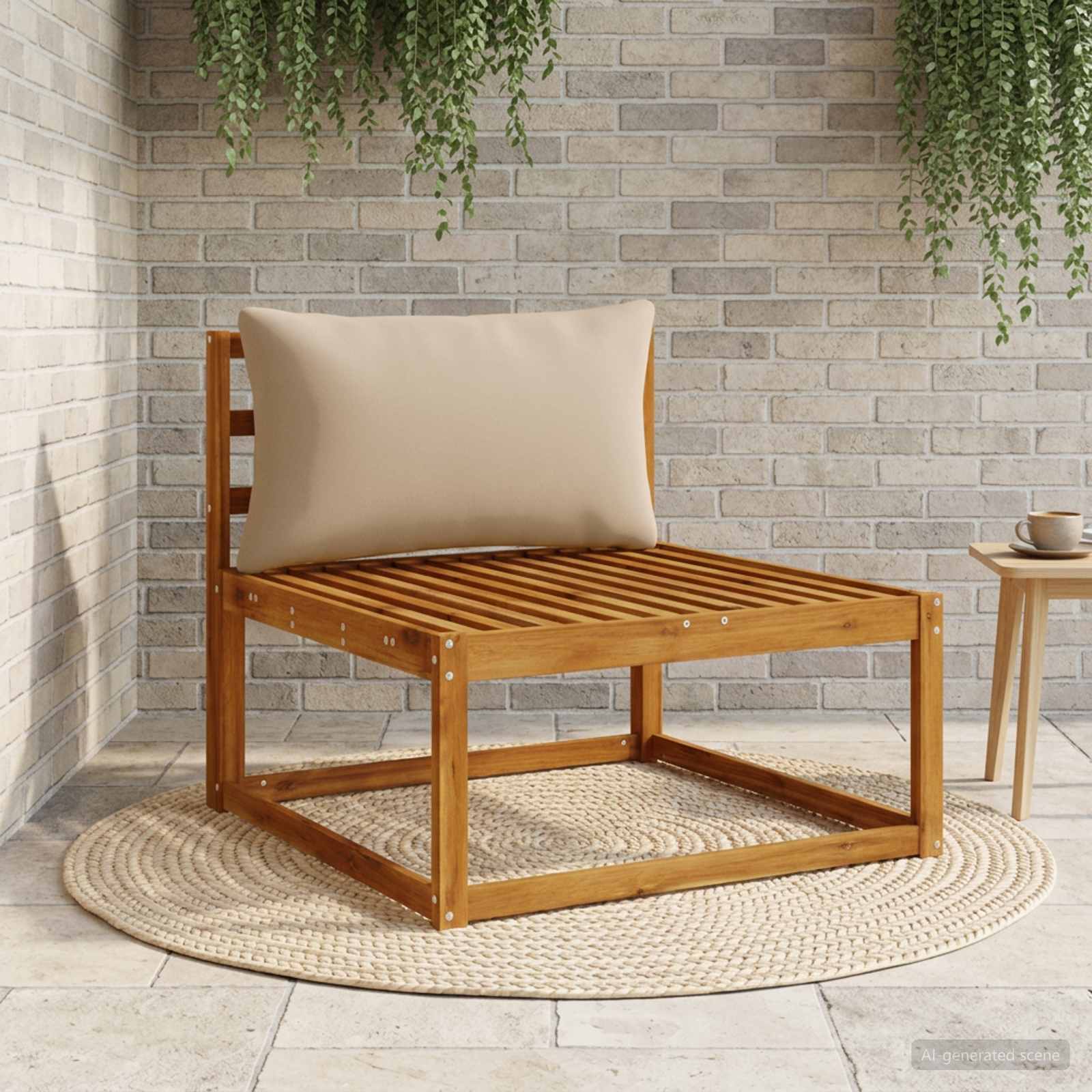 1-Delig Rugkussen PUTTEN 100% Polyester Taupe 80 x 40 x 15 cm image 1