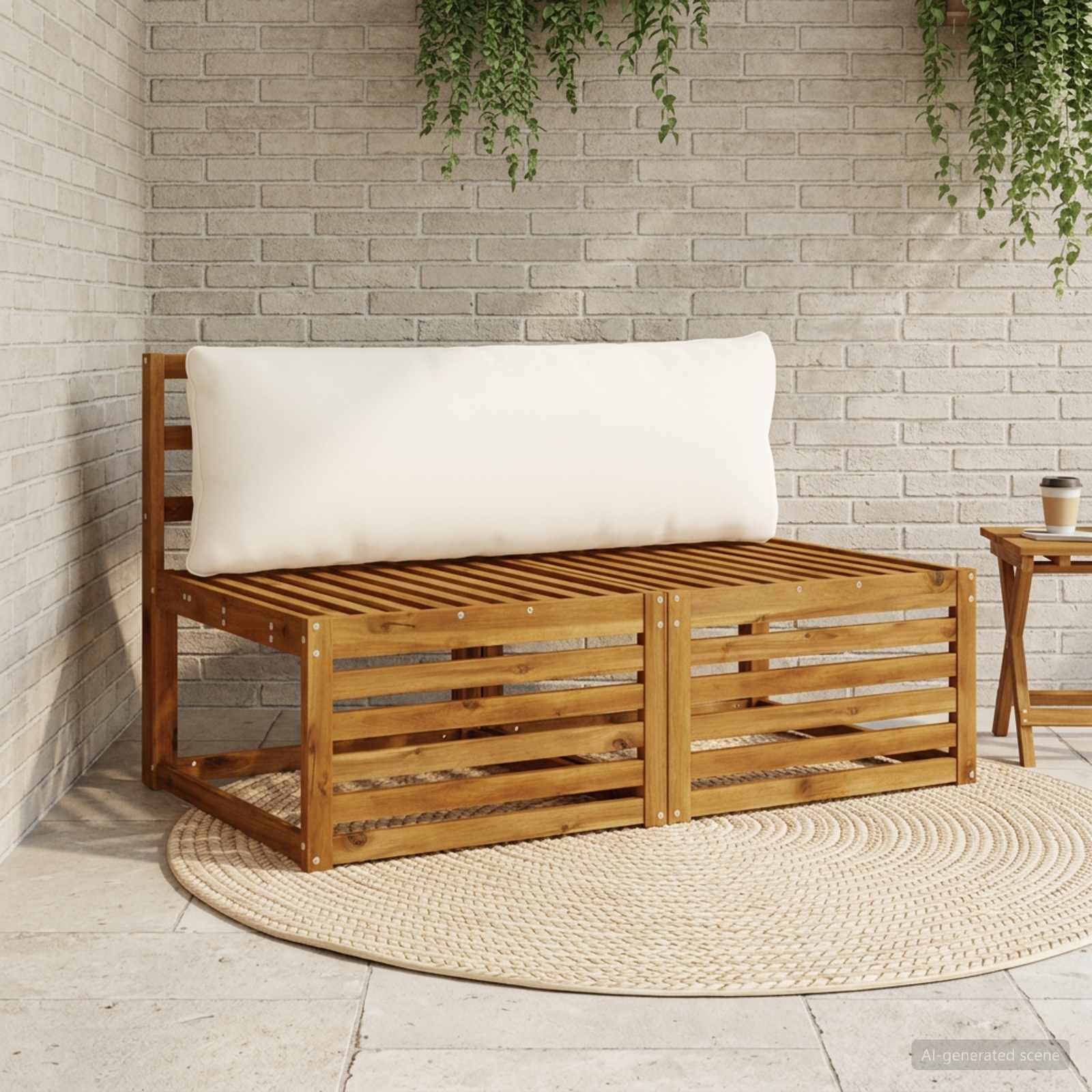 1-Delig Rugkussen PUTTEN 100% Polyester Wit 120 x 40 x 15 cm image 1