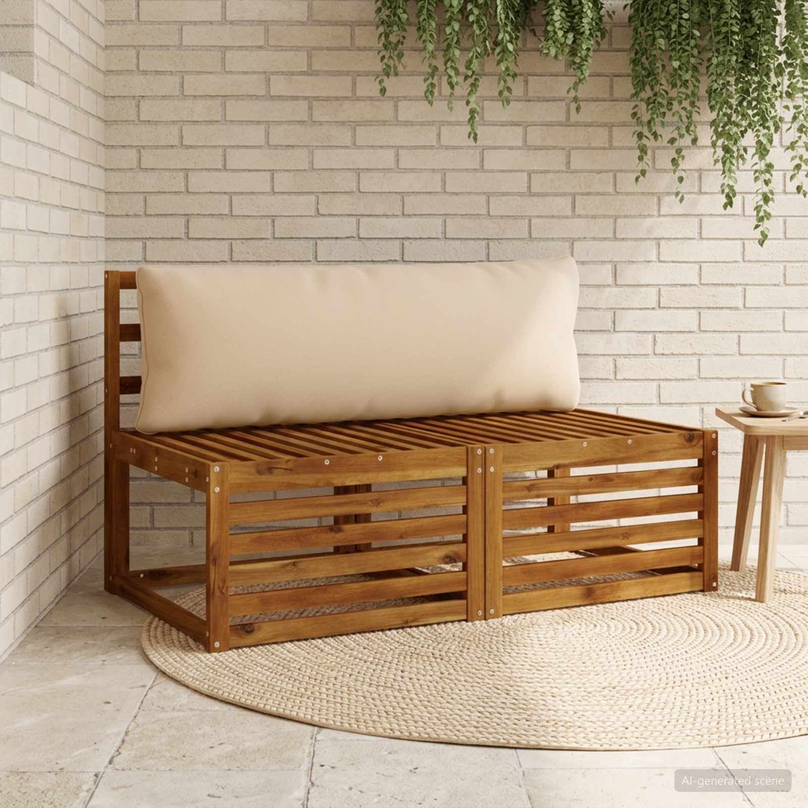 1-Delig Rugkussen PUTTEN 100% Polyester Zand 120 x 40 x 15 cm image 1