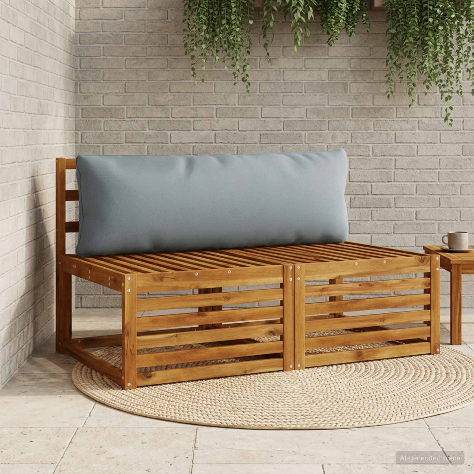 1-Delig Rugkussen PUTTEN 100% Polyester Blauw 120 x 40 x 15 cm image 1