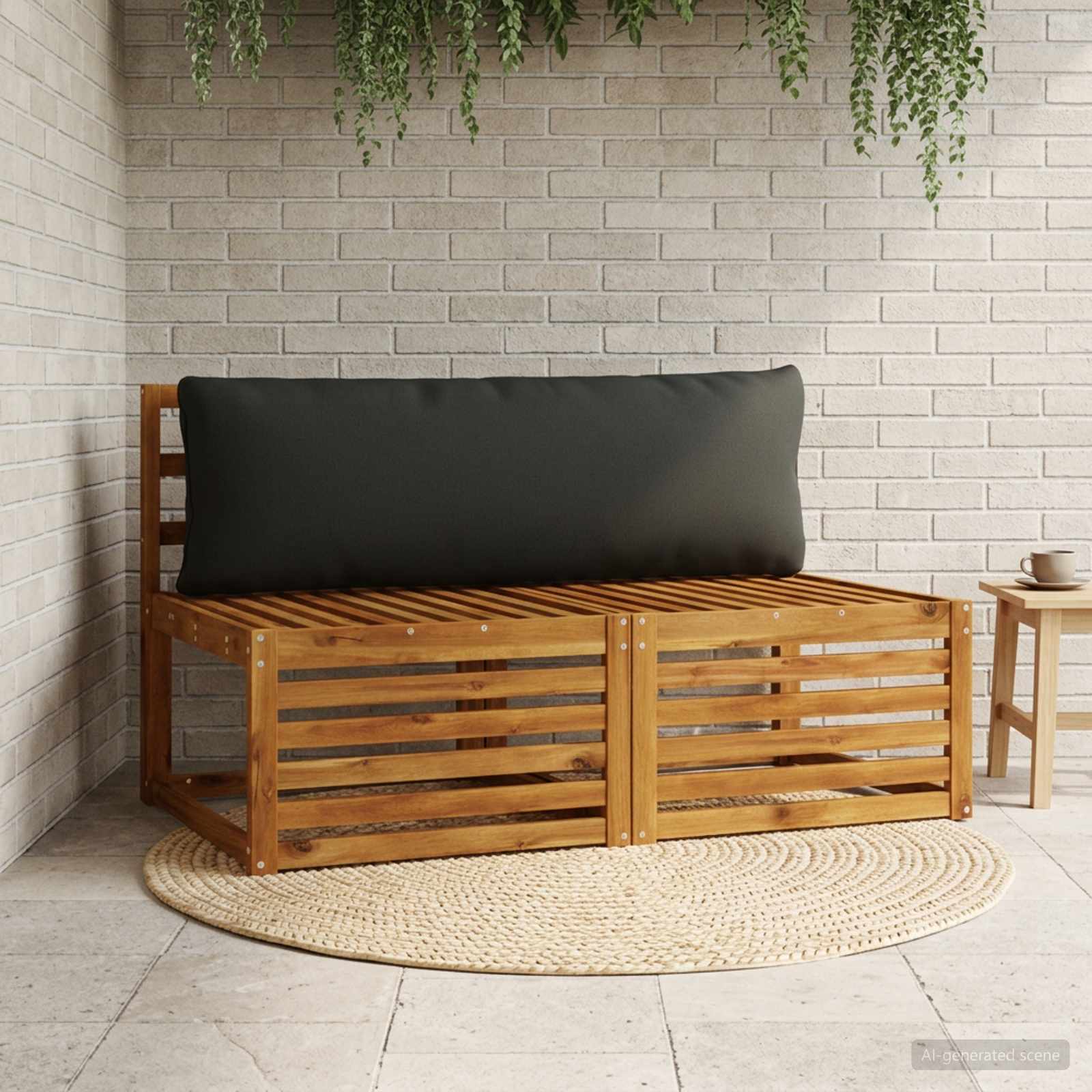 1-Delig Rugkussen PUTTEN 100% Polyester Zwart 120 x 40 x 15 cm image 1