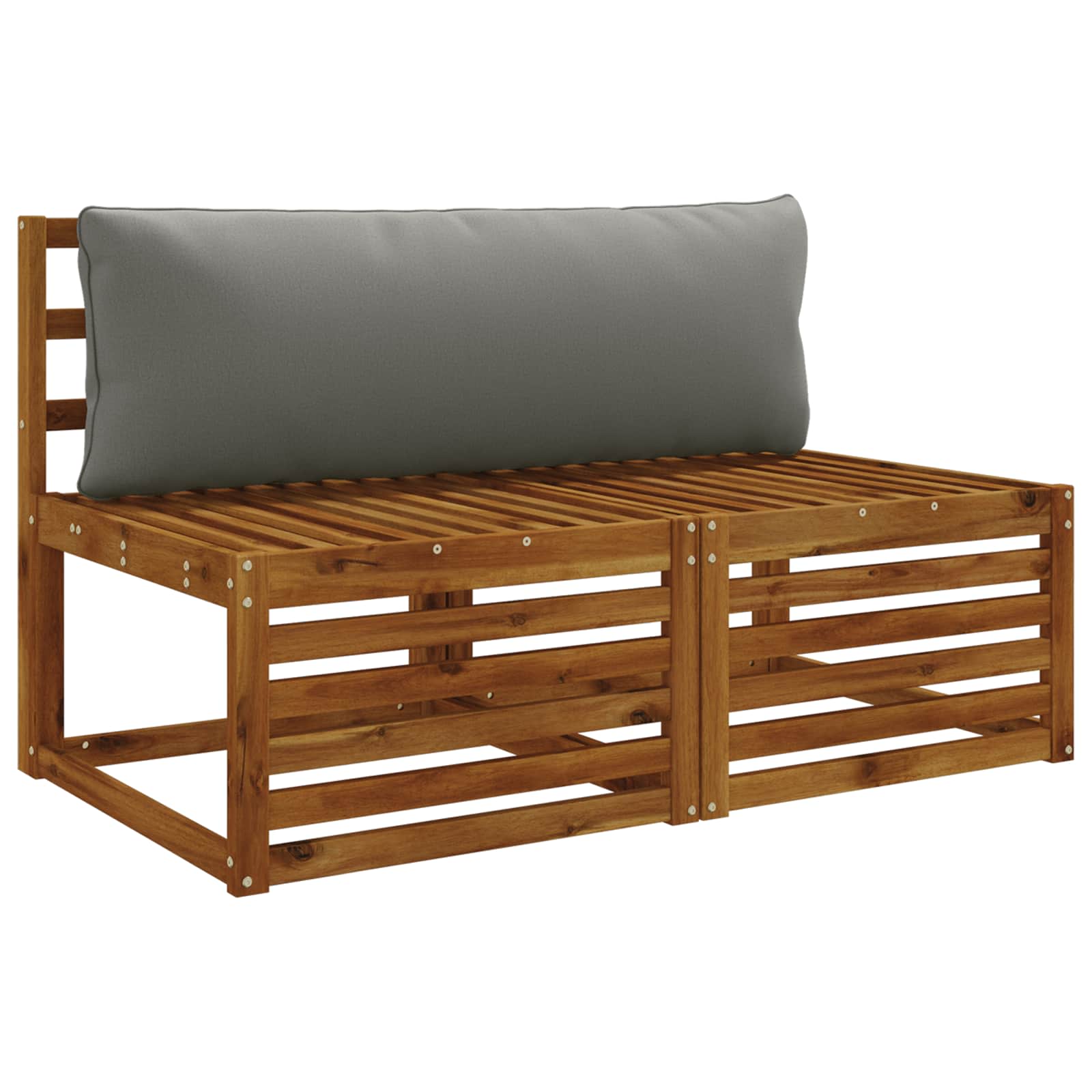 vidaXL Rugkussen PUTTEN 100% Polyester Grijs 120 x 40 x 15 cm, foto 2