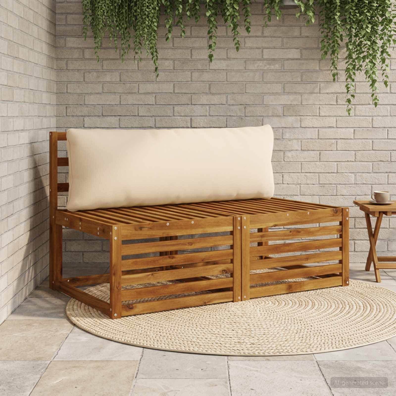 vidaXL Rygpude PUTTEN 100% polyester Cremefarvet 120 x 40 x 15 cm