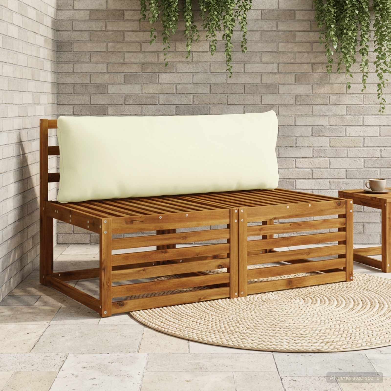 vidaXL Rygpude PUTTEN 100% polyester Cremefarvet 120 x 40 x 15 cm