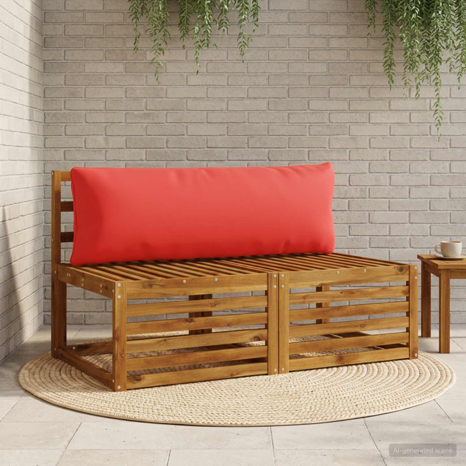 1-Delig Rugkussen PUTTEN 100% Polyester Rood 120 x 40 x 15 cm image 1