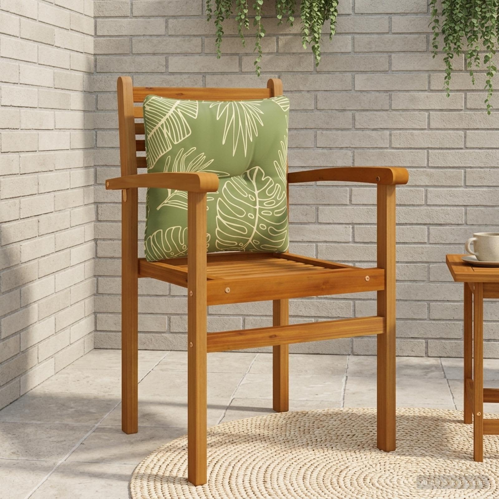 Rugkussen PUTTEN 100% Polyester Bladontwerp 40 x 40 x 10 cm image 1