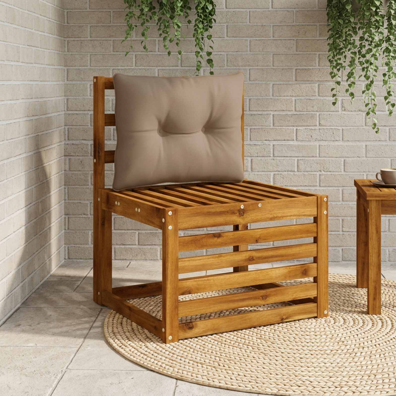 Rugkussen PUTTEN 100% Polyester Taupe 60 x 40 x 10 cm image 1