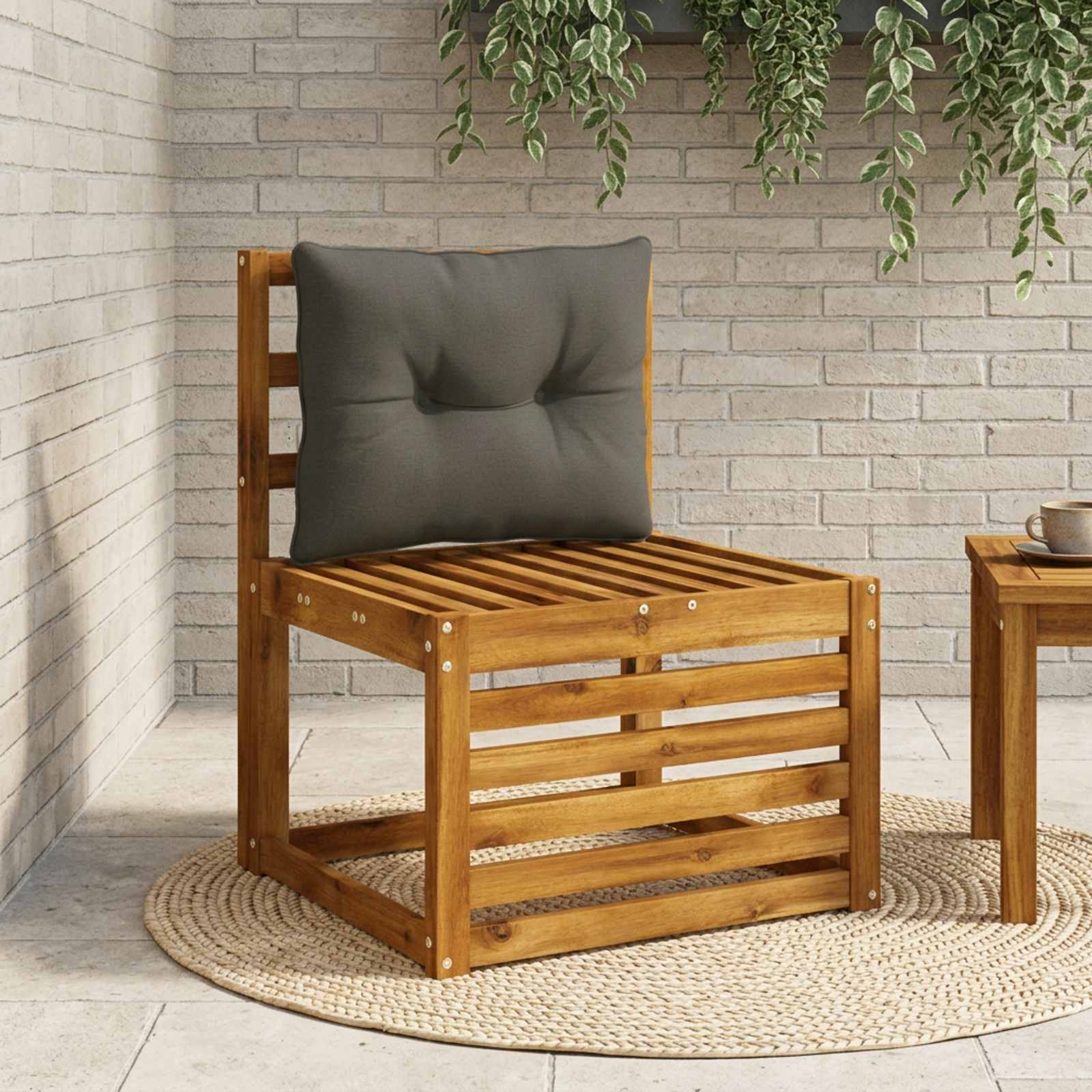 Rugkussen PUTTEN 100% Polyester Antraciet 50 x 40 x 10 cm image 1