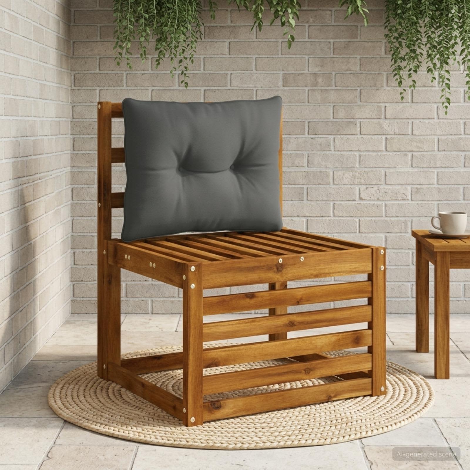 Rugkussen PUTTEN 100% Polyester Antraciet 50 x 40 x 10 cm image 1