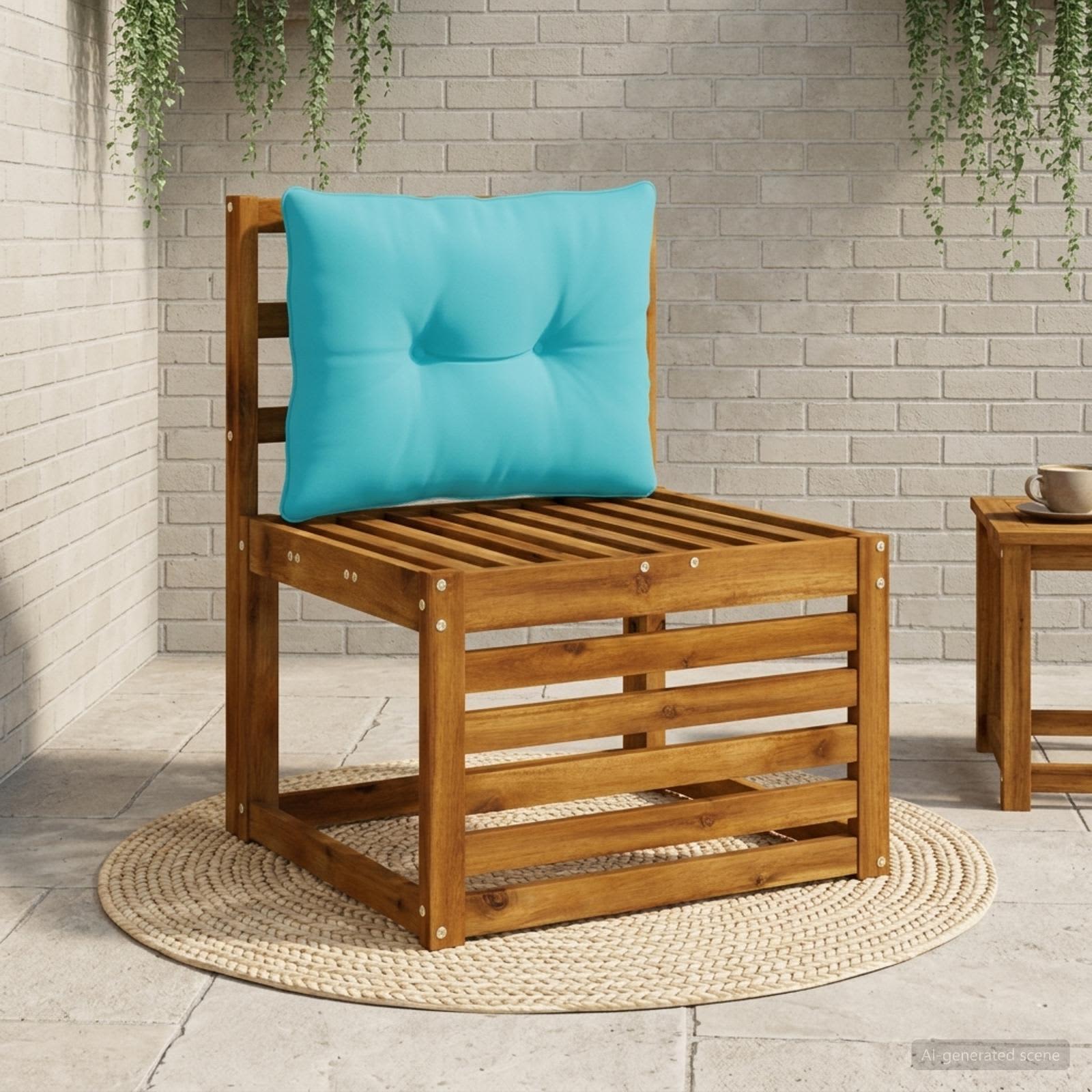 Rugkussen PUTTEN 100% Polyester Turquoise 60 x 40 x 10 cm image 1