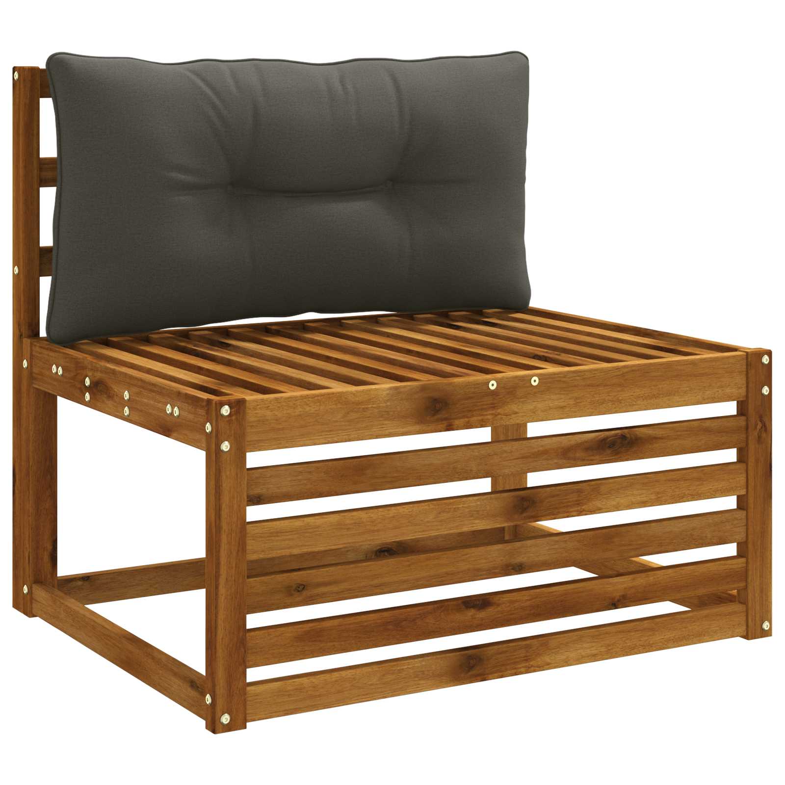 vidaXL - Rugkussen - PUTTEN - 100% - Polyester - Antraciet - 70 - x - 40 - x - 10 - cm