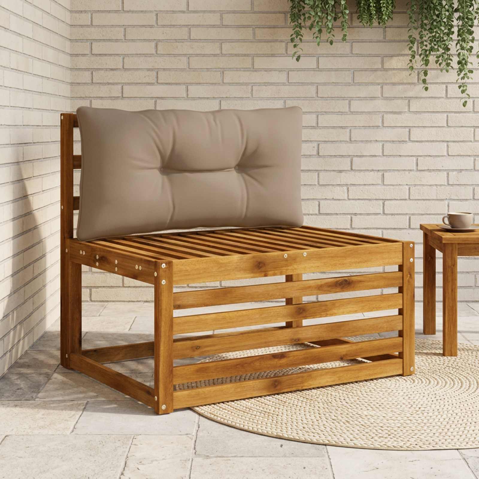 Rugkussen PUTTEN 100% Polyester Taupe 80 x 40 x 10 cm image 1