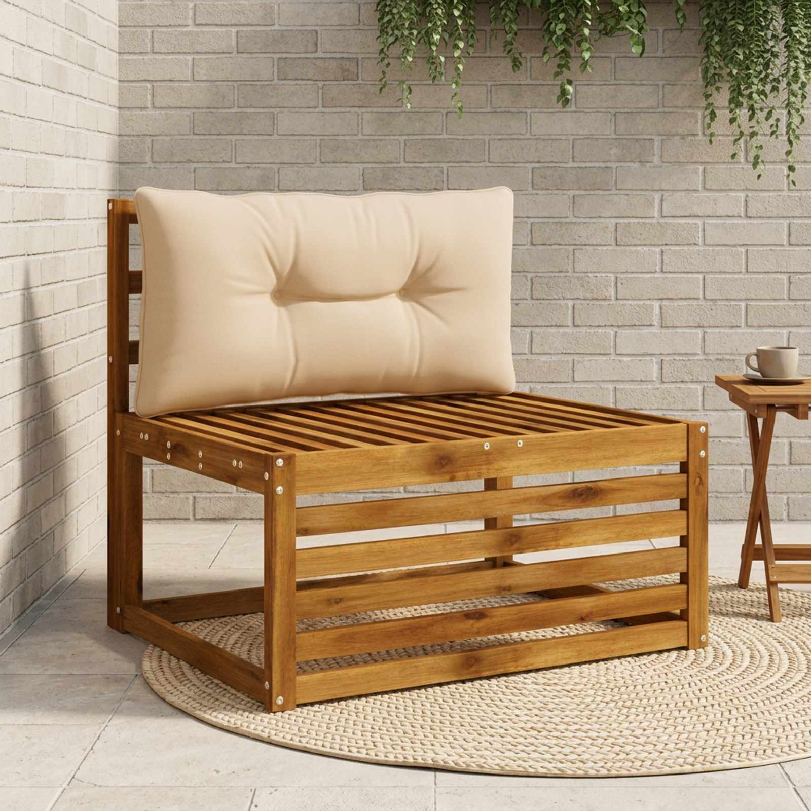 Rugkussen PUTTEN 100% Polyester Zand 70 x 40 x 10 cm image 1