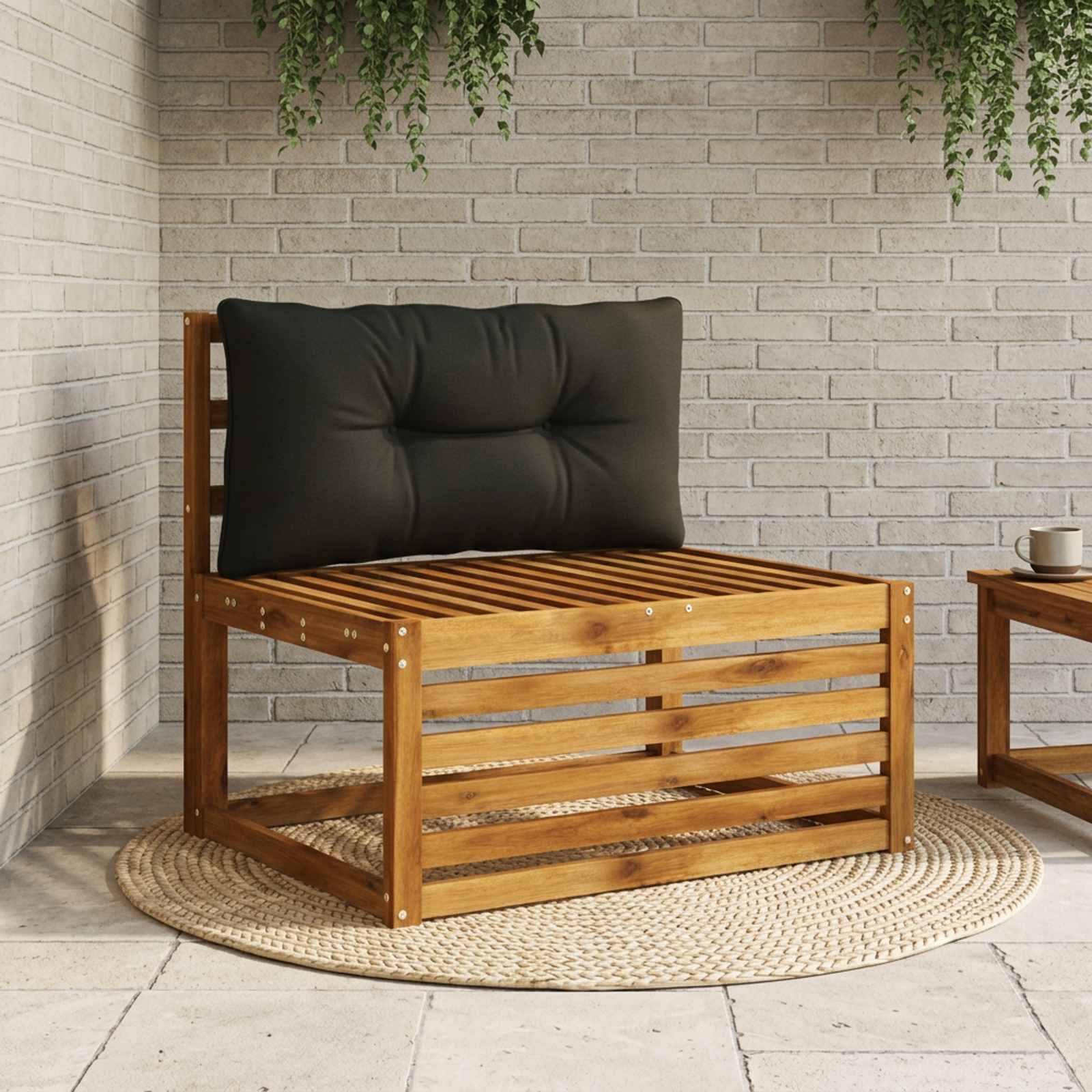 Rugkussen PUTTEN 100% Polyester Zwart 70 x 40 x 10 cm image 1