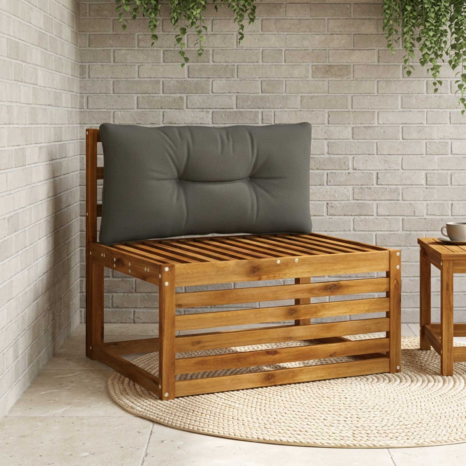 Rugkussen PUTTEN 100% Polyester Antraciet 80 x 40 x 10 cm image 1